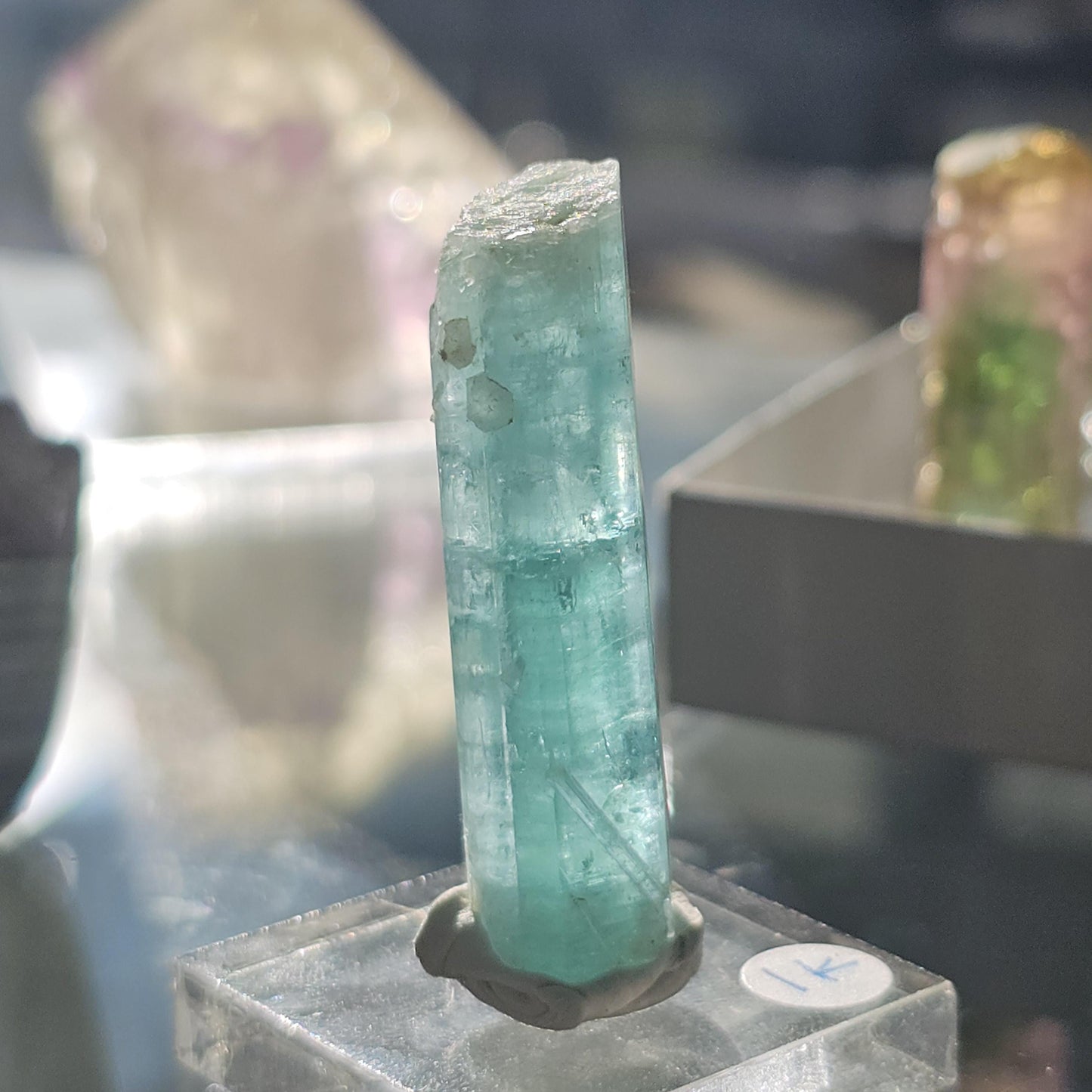 Glowy Teal Beryl, 48ct Neon Blue Green, Double Terminated, from Oyo State Nigeria