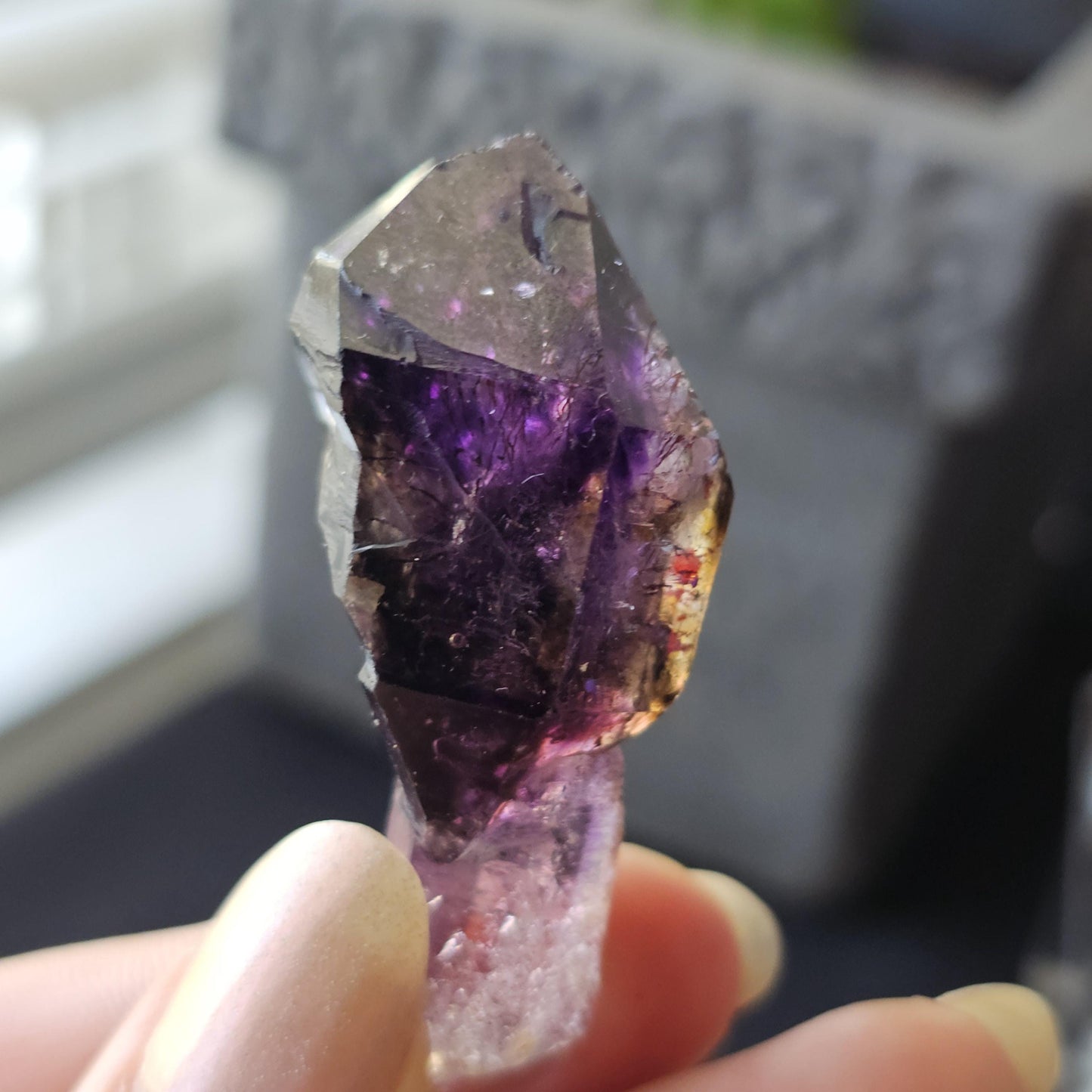 AAA Smoky Amethyst Scepter, Double Terminated Collector Specimen