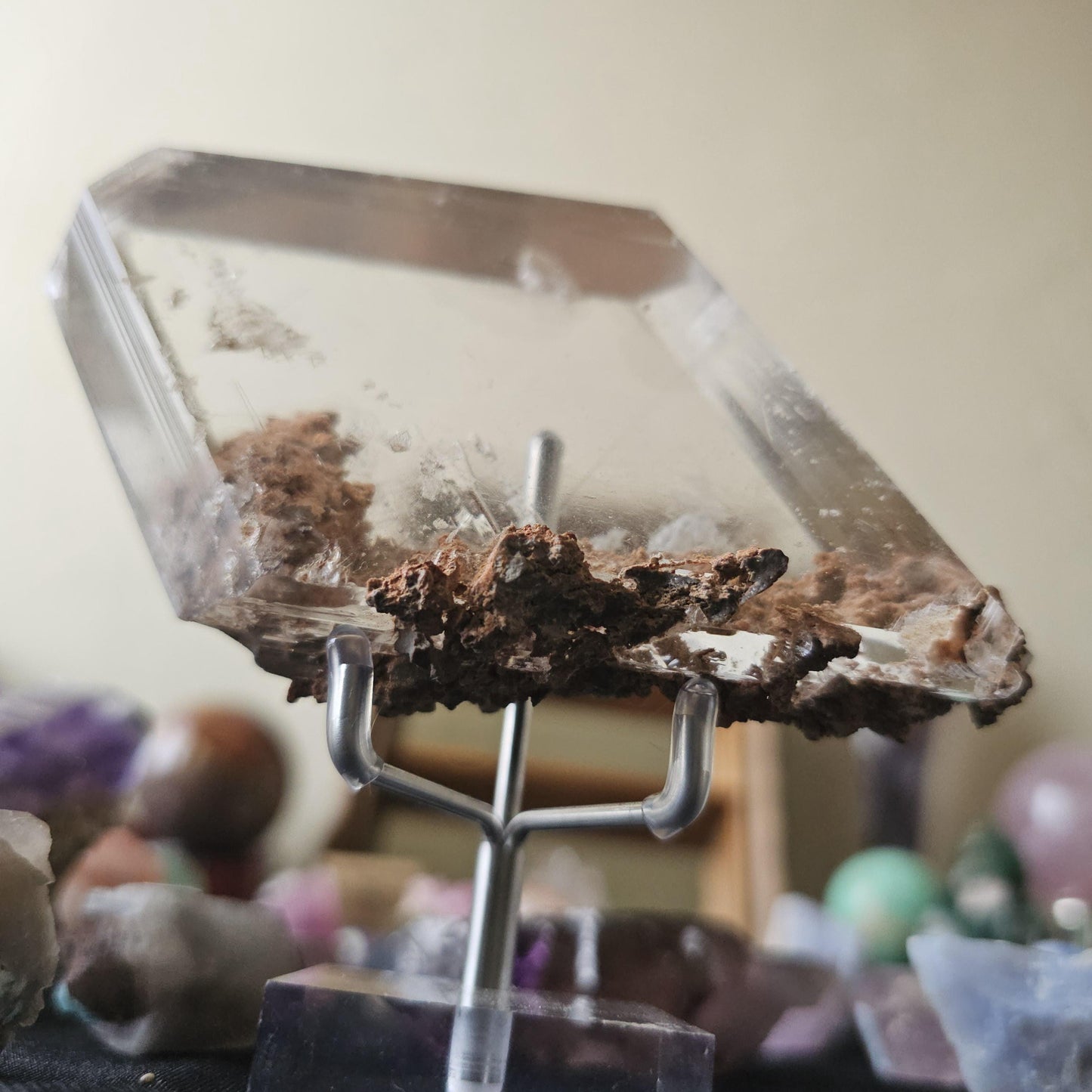 Very Rare Selenite Crystal with Garden-like Inclusions from the Defunct Naica Mine in Mexico