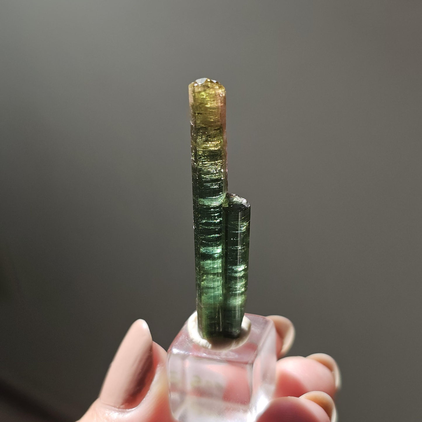New Find Tourmaline var. Elbaite Twin Pencil Crystal, Taquaral Brazil 2022