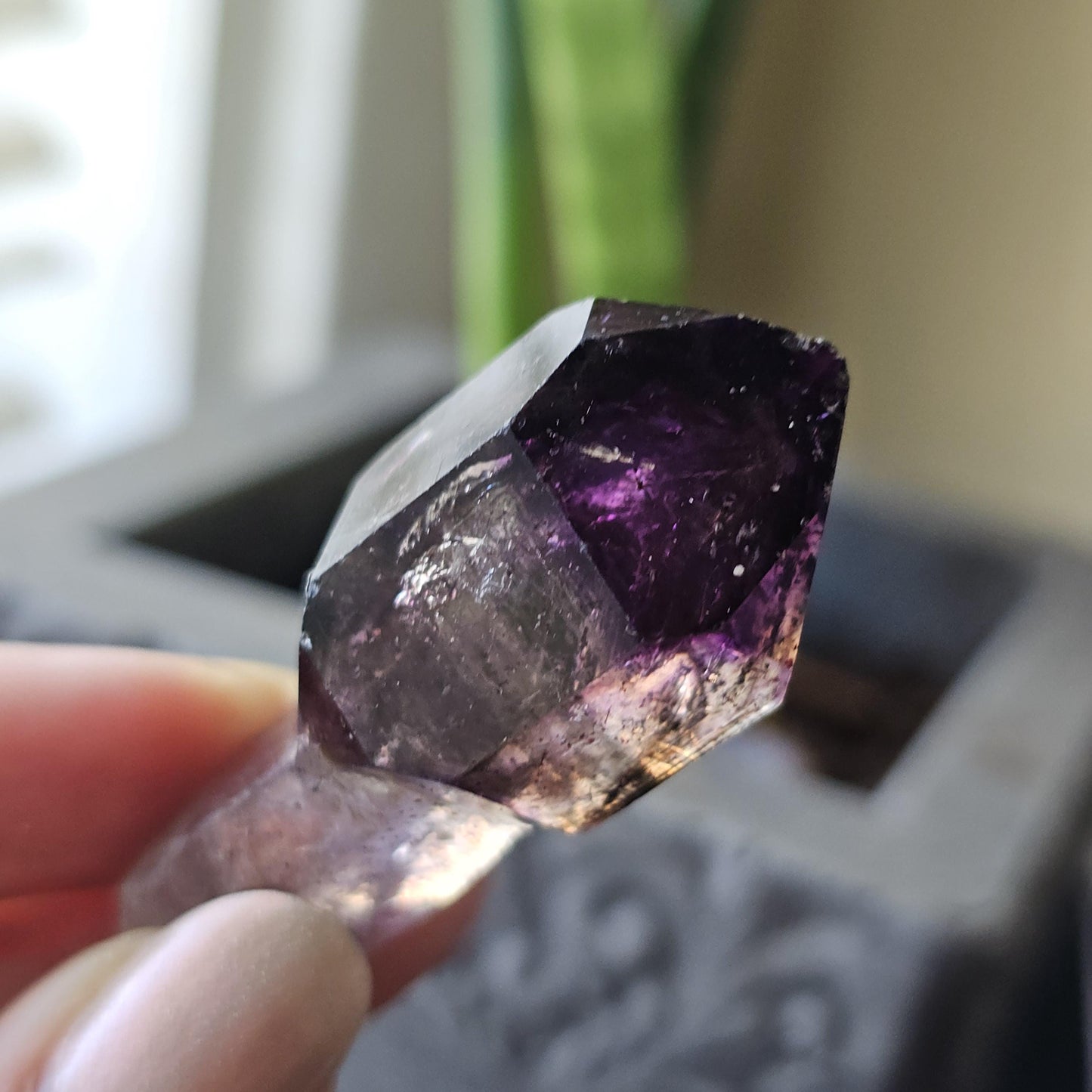 AAA Smoky Amethyst Scepter, Double Terminated, Rare Formation, High Luster, Raw Quartz, Collector Specimen, via the Shangaan Tribe, Zimbabwe