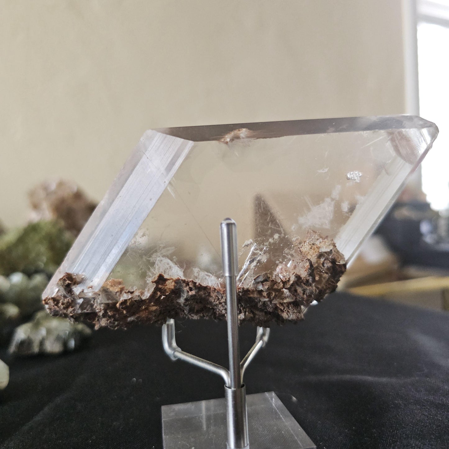 Very Rare Selenite Crystal with Garden-like Inclusions from the Defunct Naica Mine in Mexico