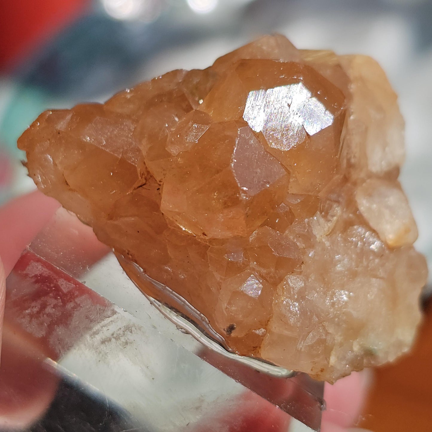 Peach Garnet Crystal Cluster, Hessonite Orange High Grade Collector Specimen