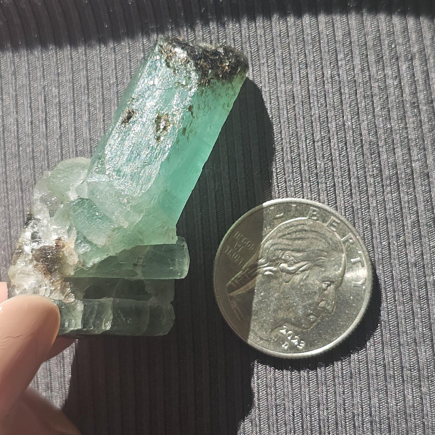 Large Raw Emerald Crystal w Biotite, Over 125cts!