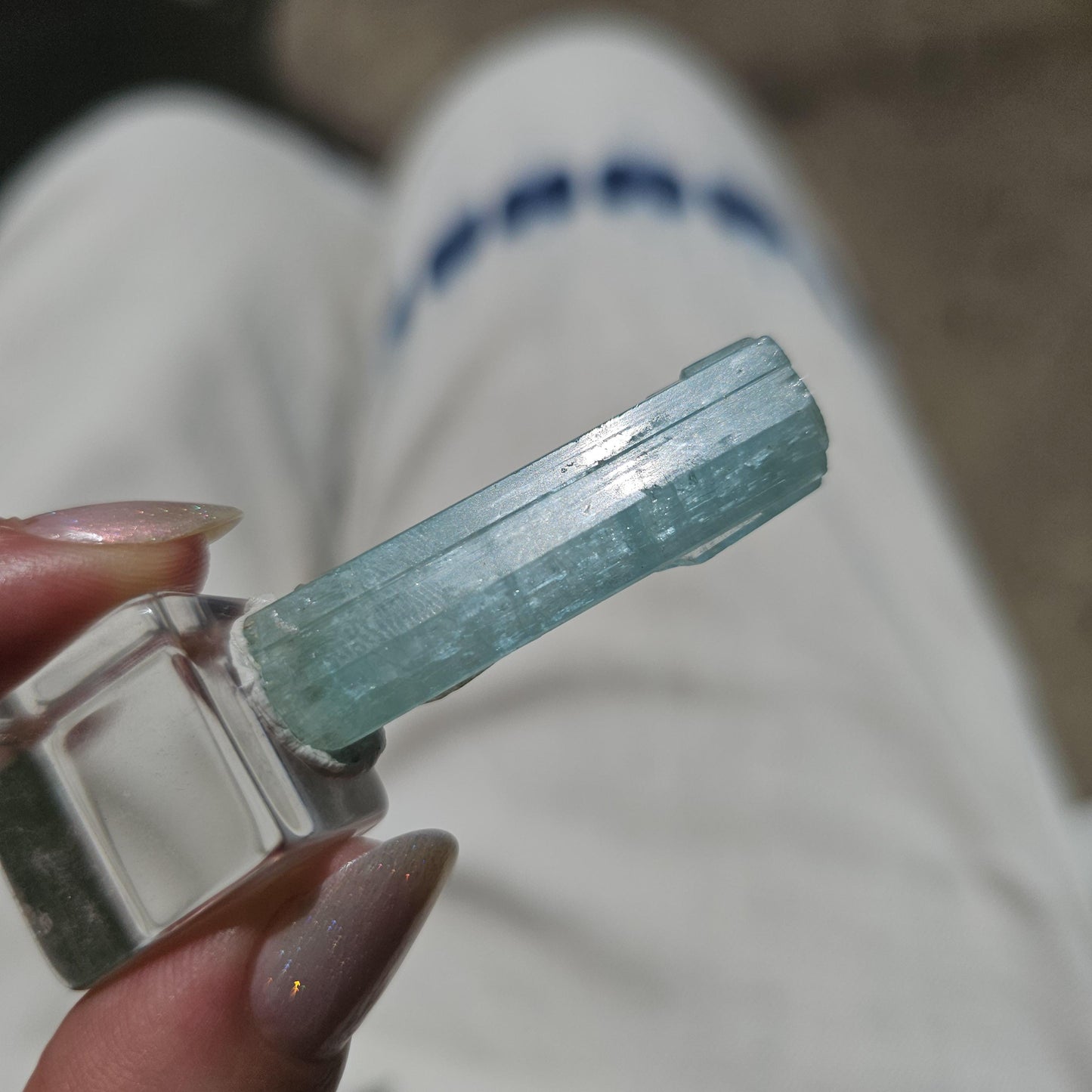 DT Vanadium Beryl 10.2g Crystal Specimen w Quartz Sidecar