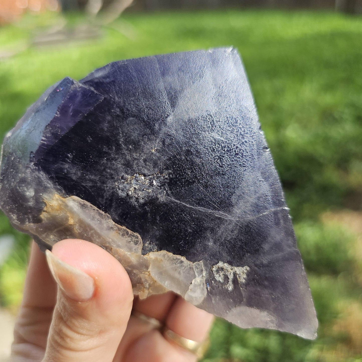 Unique Flourite Crystal w Quartz Druzy, New Find from Akwana Deposit, Nigeria