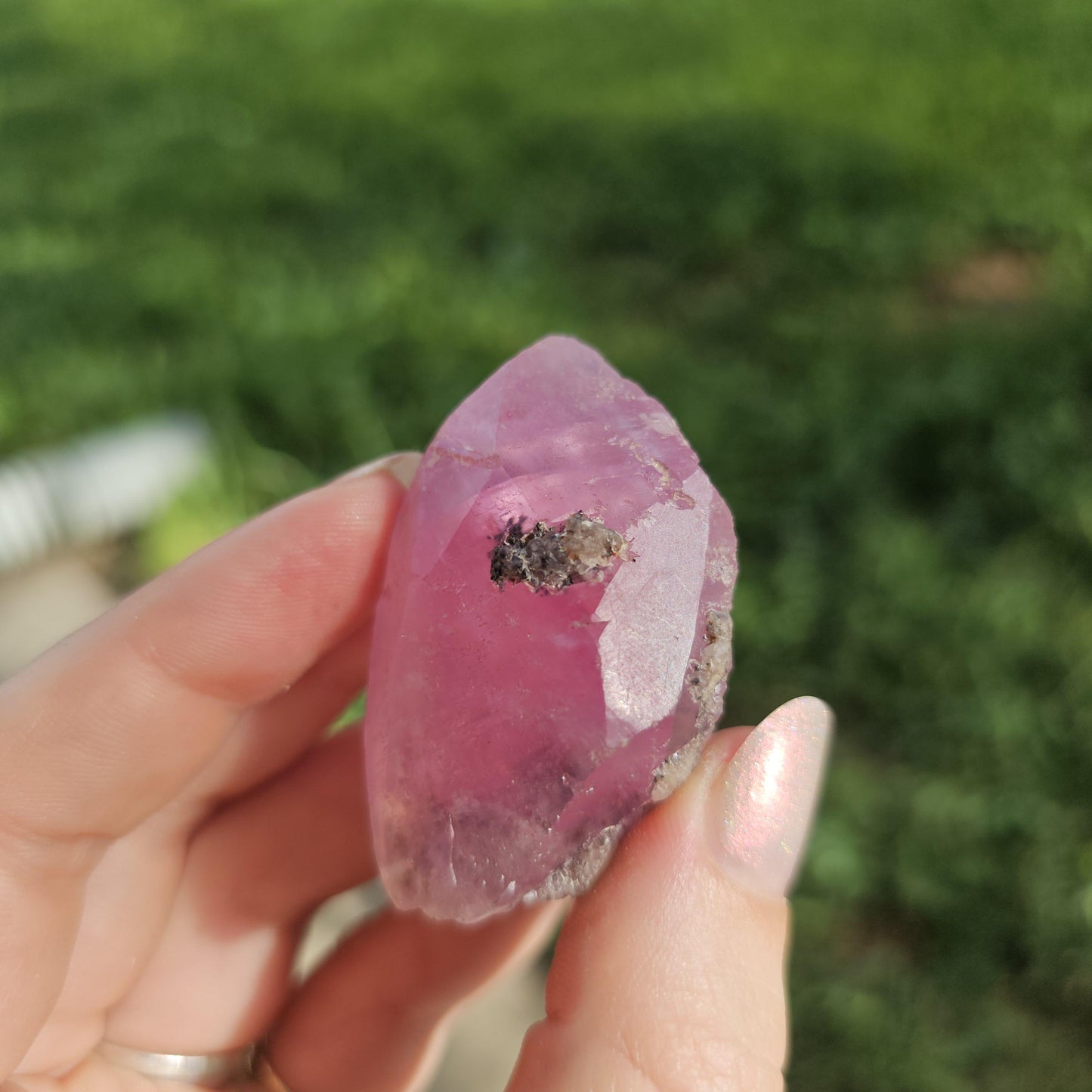 Cobaltoan Calcite Crystal Specimen, Double Terminated Hot Pink Rough Collector Specimen, Museum Grade