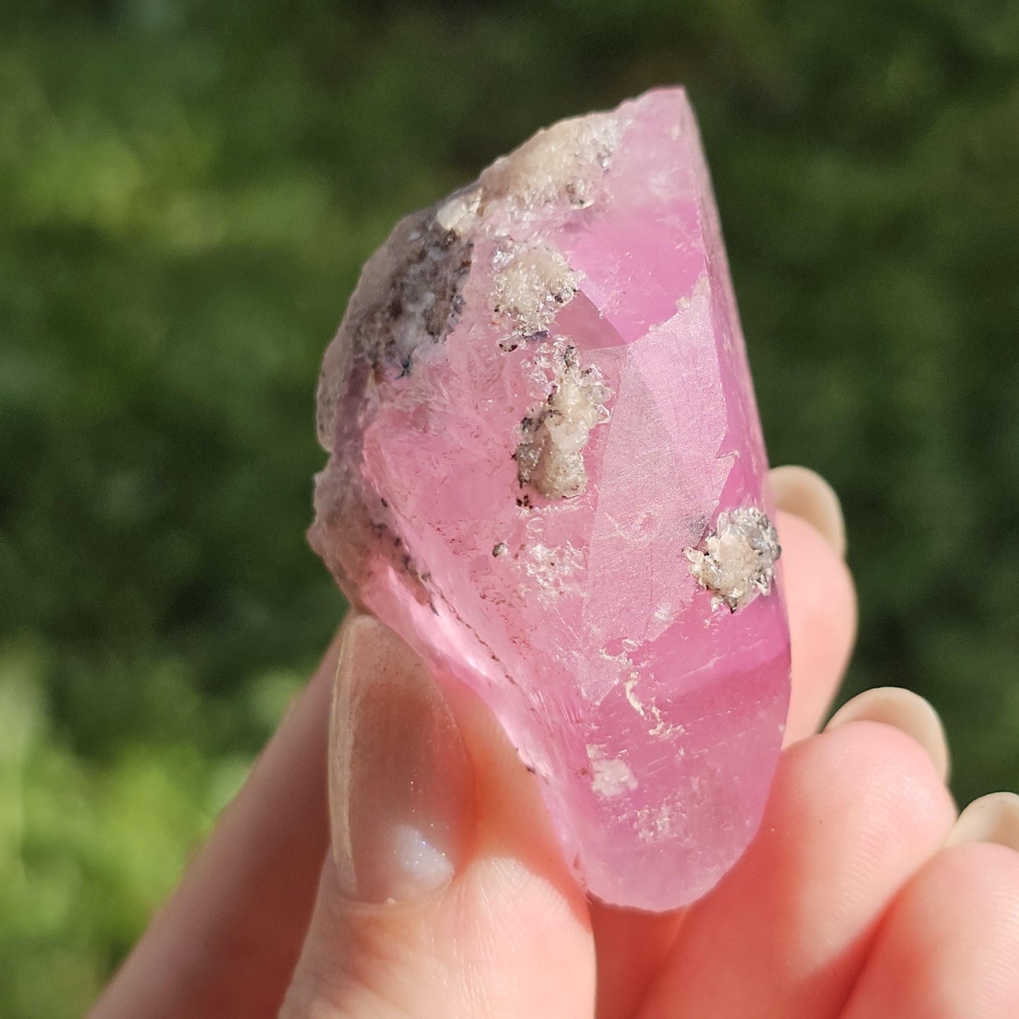 Cobaltoan Calcite Crystal Specimen, Double Terminated Hot Pink Rough Collector Specimen, Museum Grade