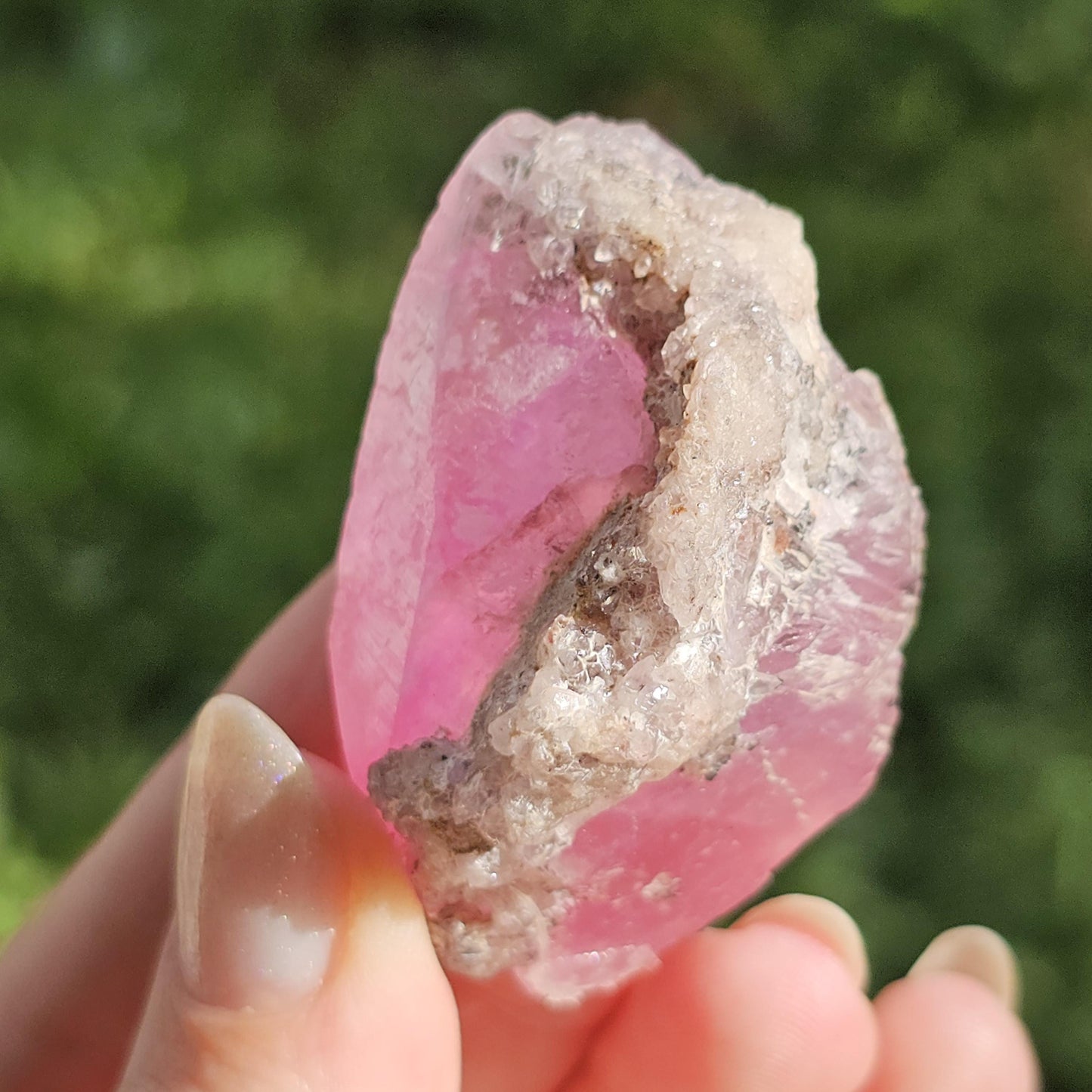 Cobaltoan Calcite Crystal Specimen, Double Terminated Hot Pink Rough Collector Specimen, Museum Grade