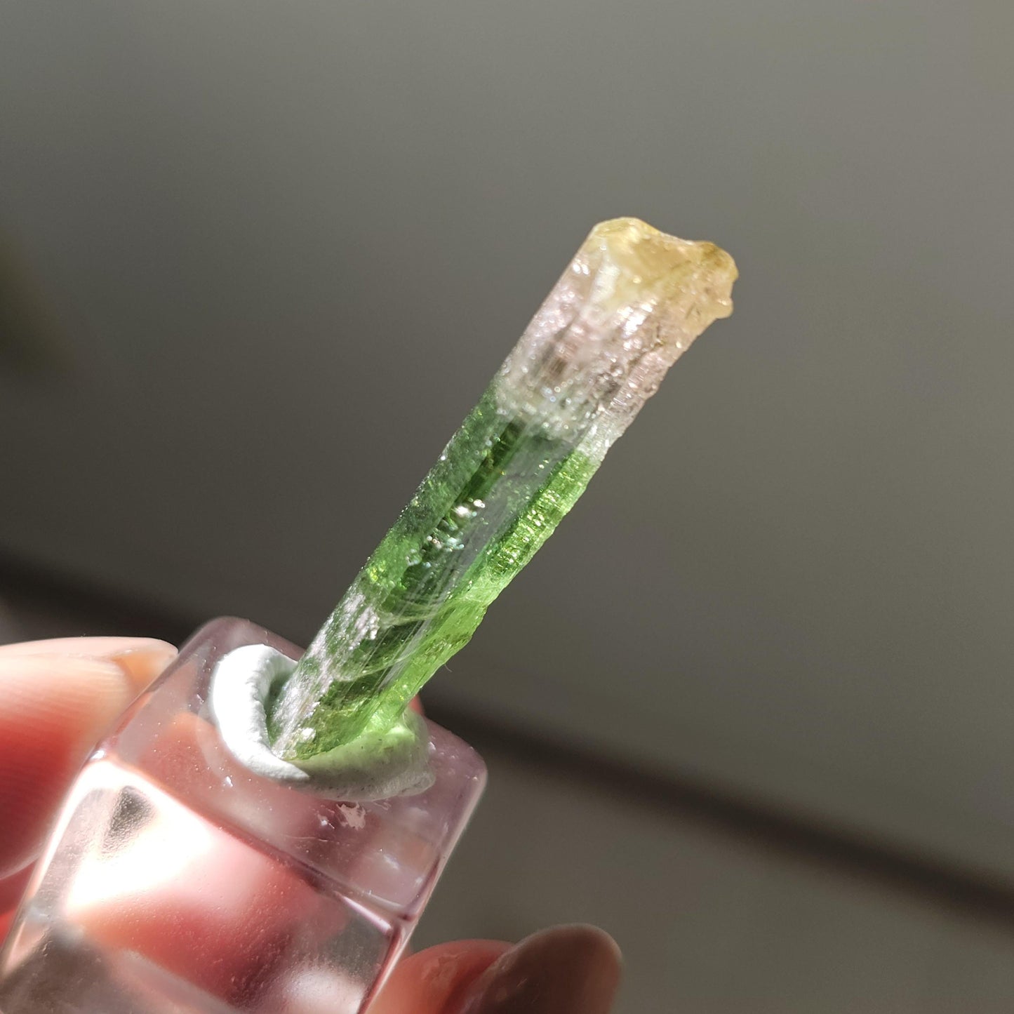 Tourmaline var. Elbaite, Taquaral Brazil, Rainbow Terminated Crystal