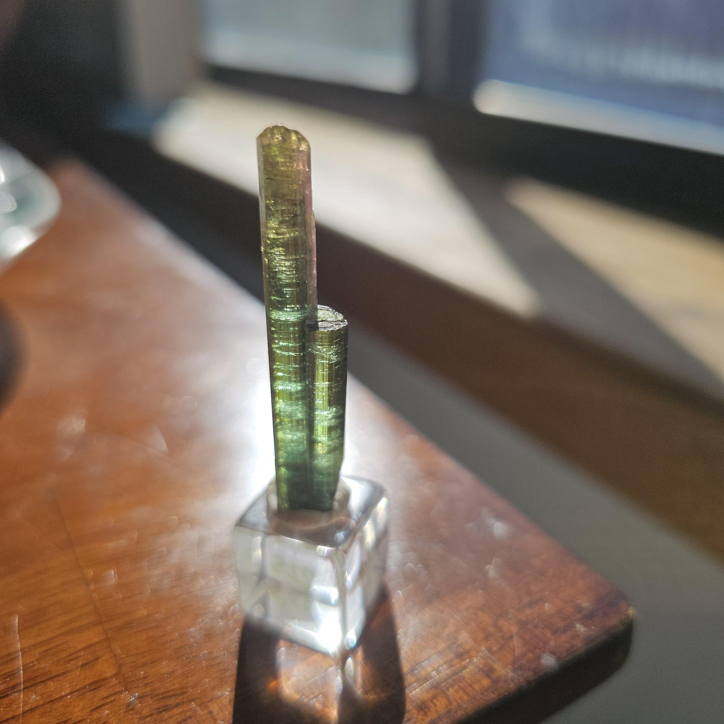 New Find Tourmaline var. Elbaite Twin Pencil Crystal, Taquaral Brazil 2022