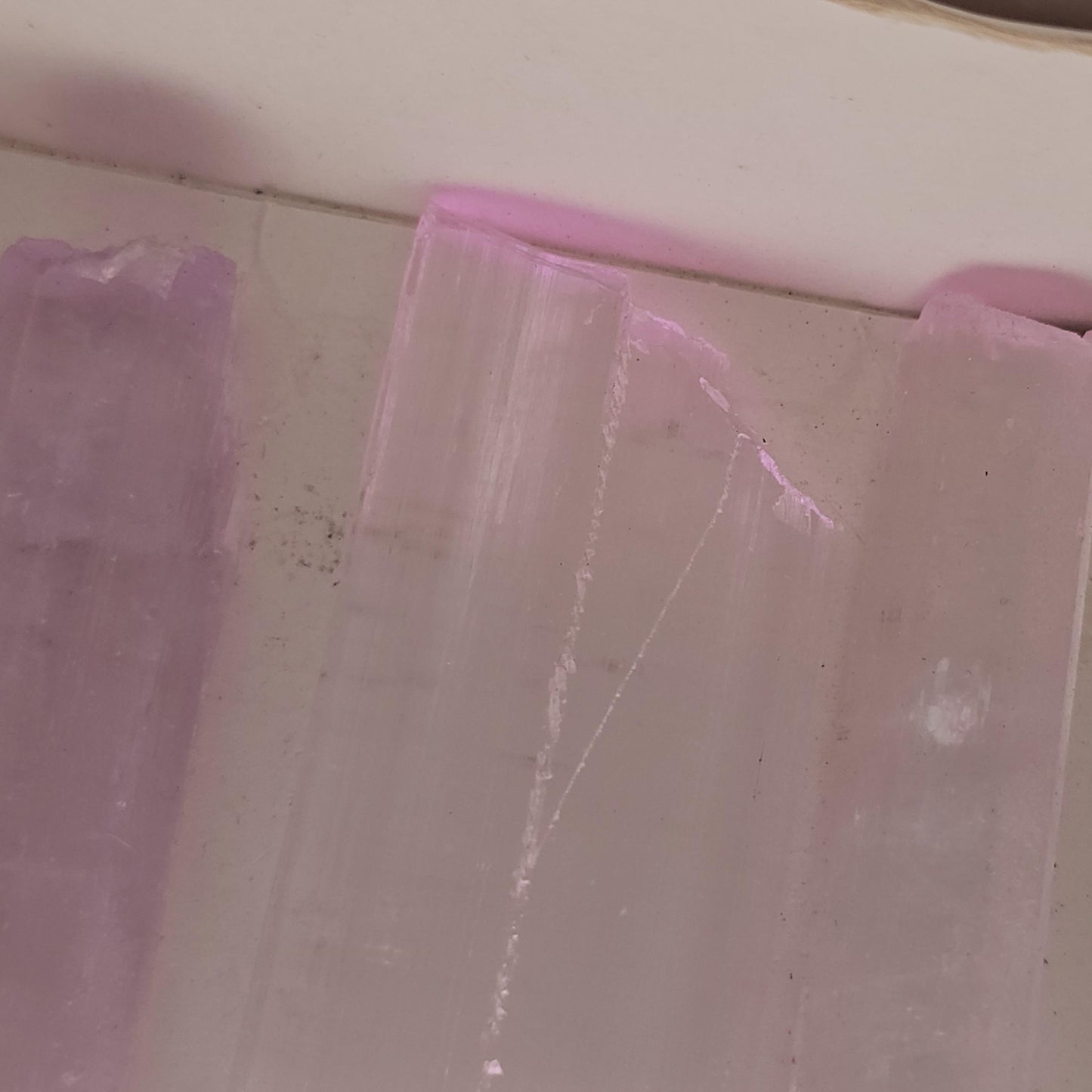 Extremely Tabular Spodumene var. Kunzite Crystal with DNA Helix Inclusion