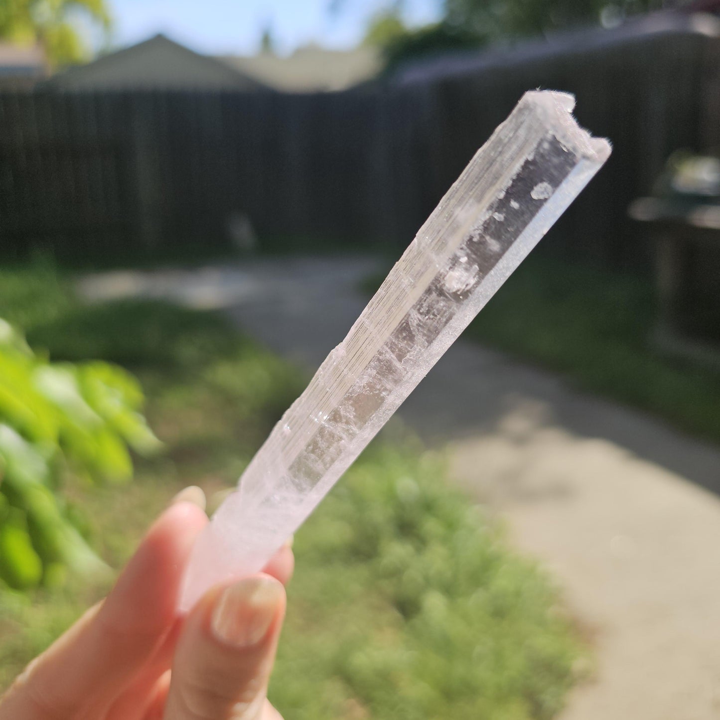 Unique Wand Shaped Spodumene var. Kunzite Crystal with Great Luster, Highly UV Reactive Fluorescent Collector Specimen, Tabby Pencil