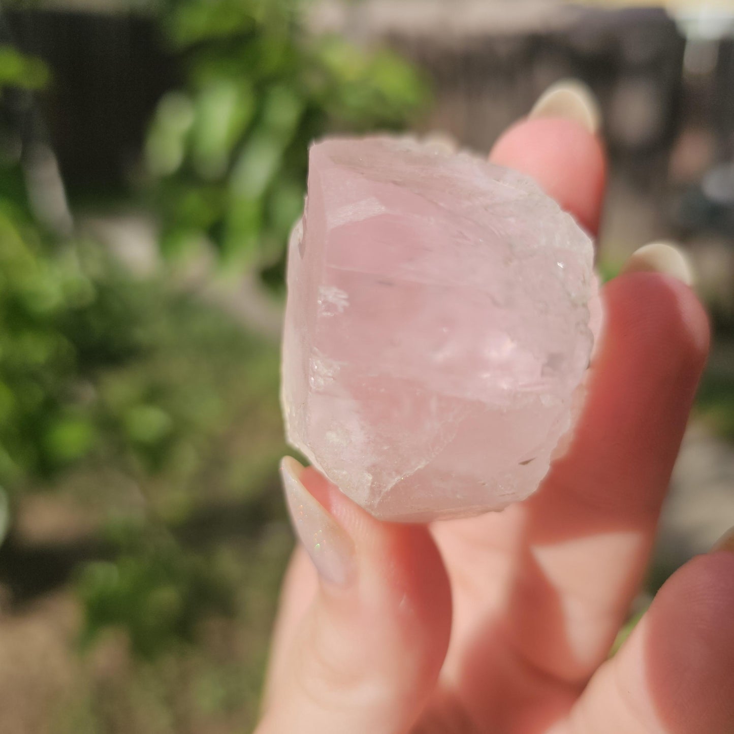81.5g Raw Morganite Crystal / Terminated Pale Pink Beryl, Rare Rough Morganite Specimen from Skardu Pakistan, Double Terminated w Rainbows