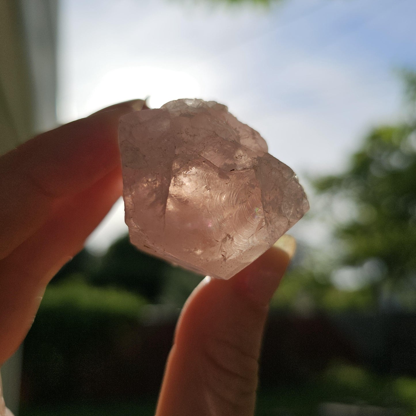 81.5g Raw Morganite Crystal / Terminated Pale Pink Beryl, Rare Rough Morganite Specimen from Skardu Pakistan, Double Terminated w Rainbows