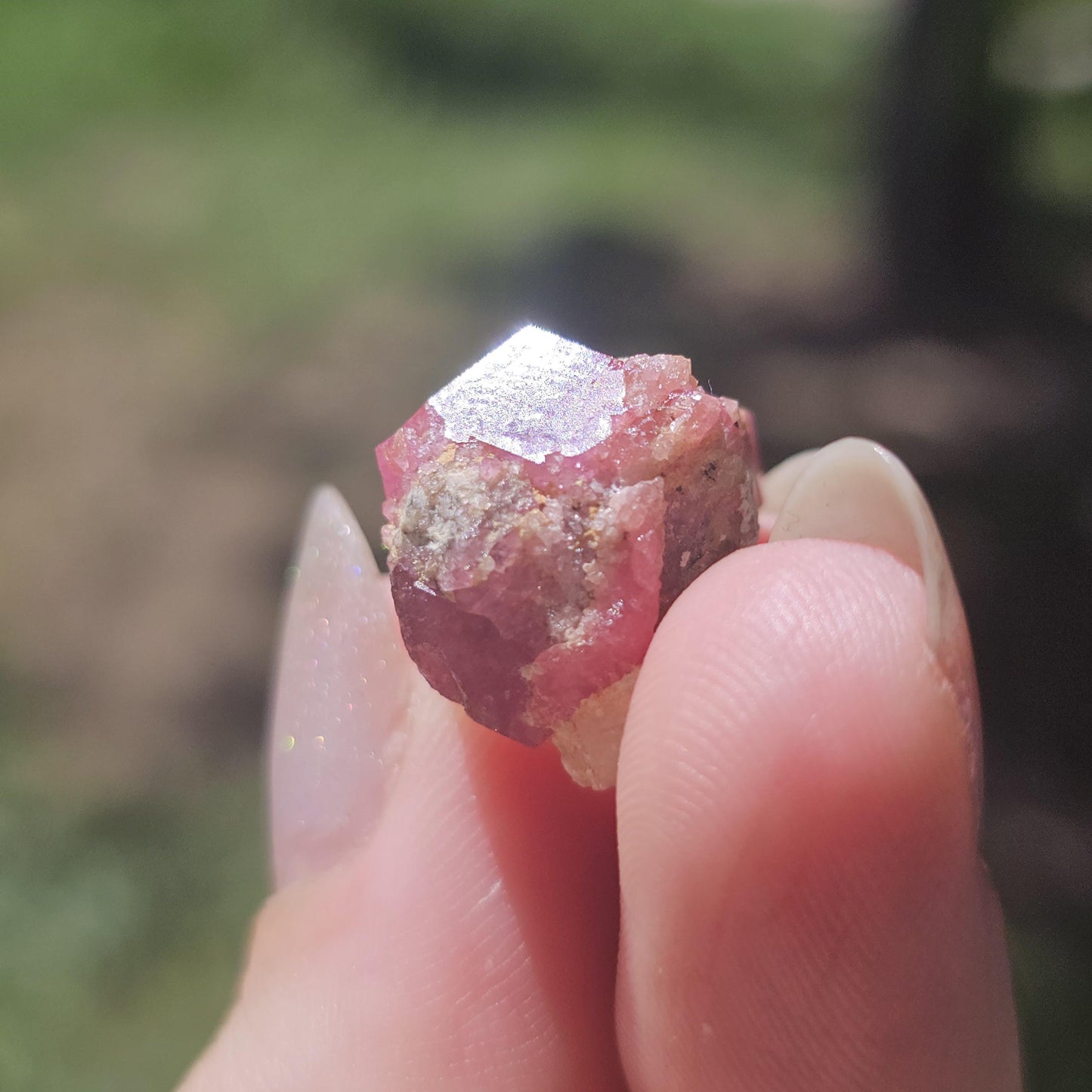 Hot Pink Raspberry Garnet Floater from Sierra de Cruces Mexico <100