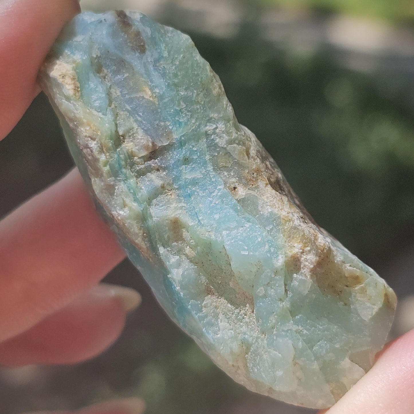 Raw Blue Opal from Peru, Rare Chunk of Translucent High Grade Lapidary Rough for Cutting, Polishing, Collection etc
