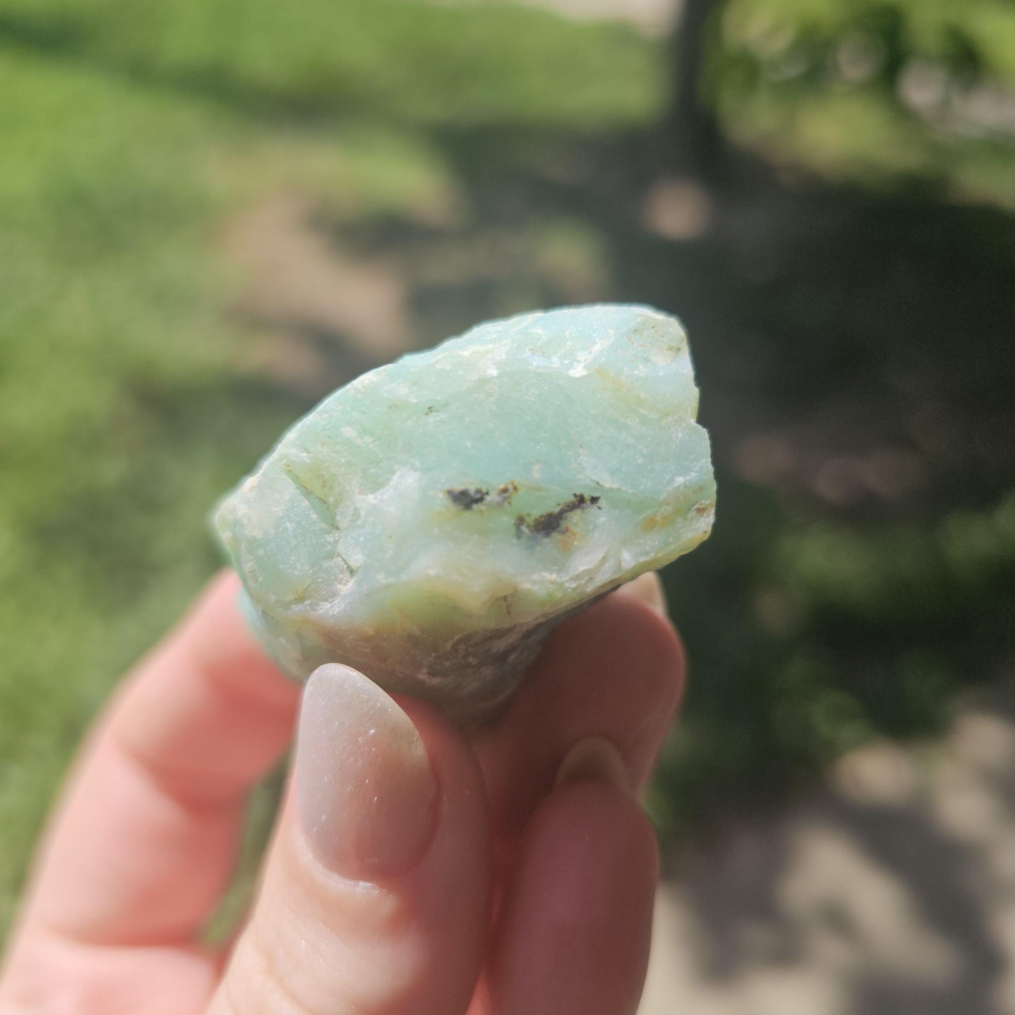 Raw Blue Opal from Peru, Rare Chunk of Translucent High Grade Lapidary Rough for Cutting, Polishing, Collection etc
