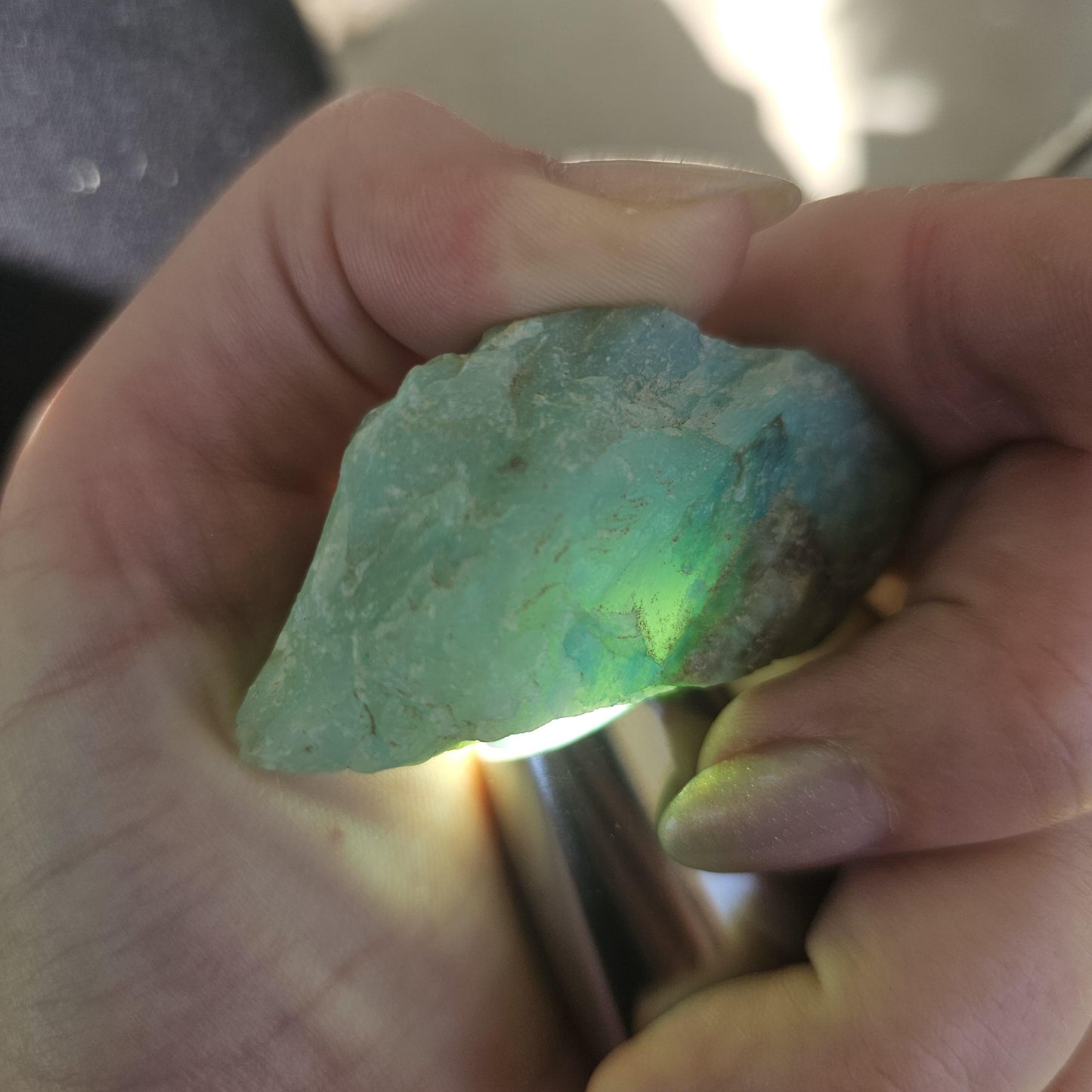 Raw Blue Opal from Peru, Rare Chunk of Translucent High Grade Lapidary Rough for Cutting, Polishing, Collection etc