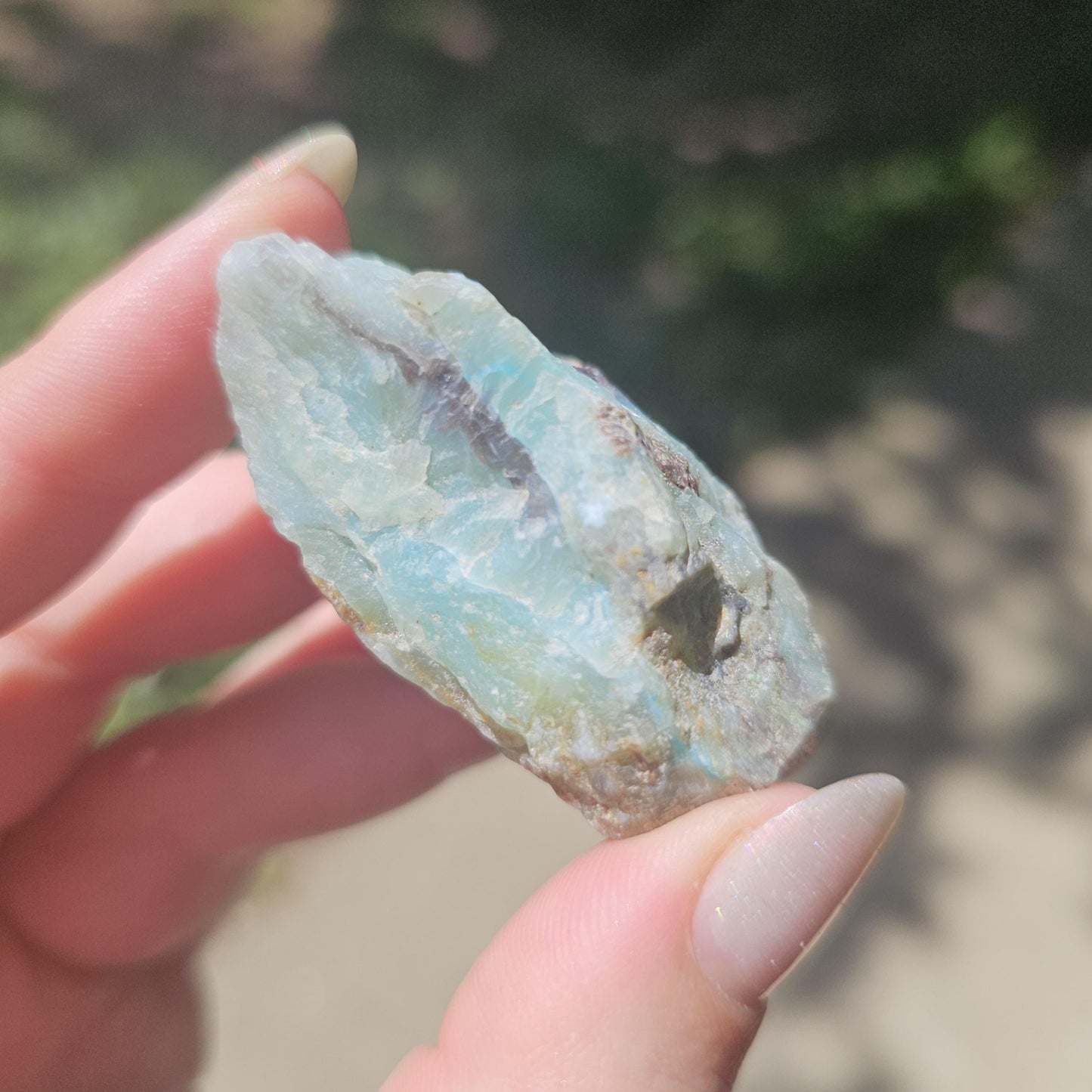 Raw Blue Opal from Peru, Rare Chunk of Translucent High Grade Lapidary Rough <100