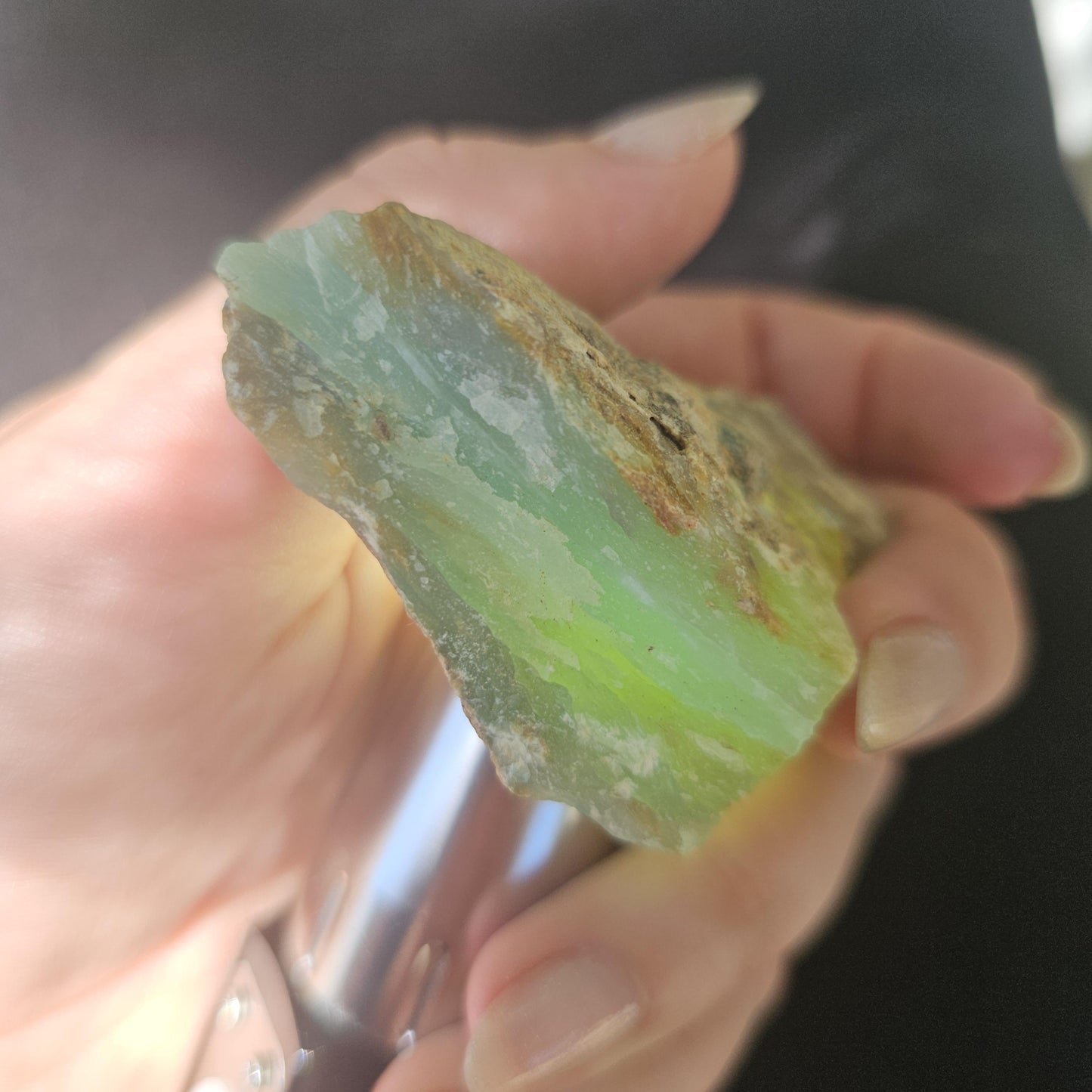 Raw Blue Opal from Peru, Rare Chunk of Translucent High Grade Lapidary Rough <100