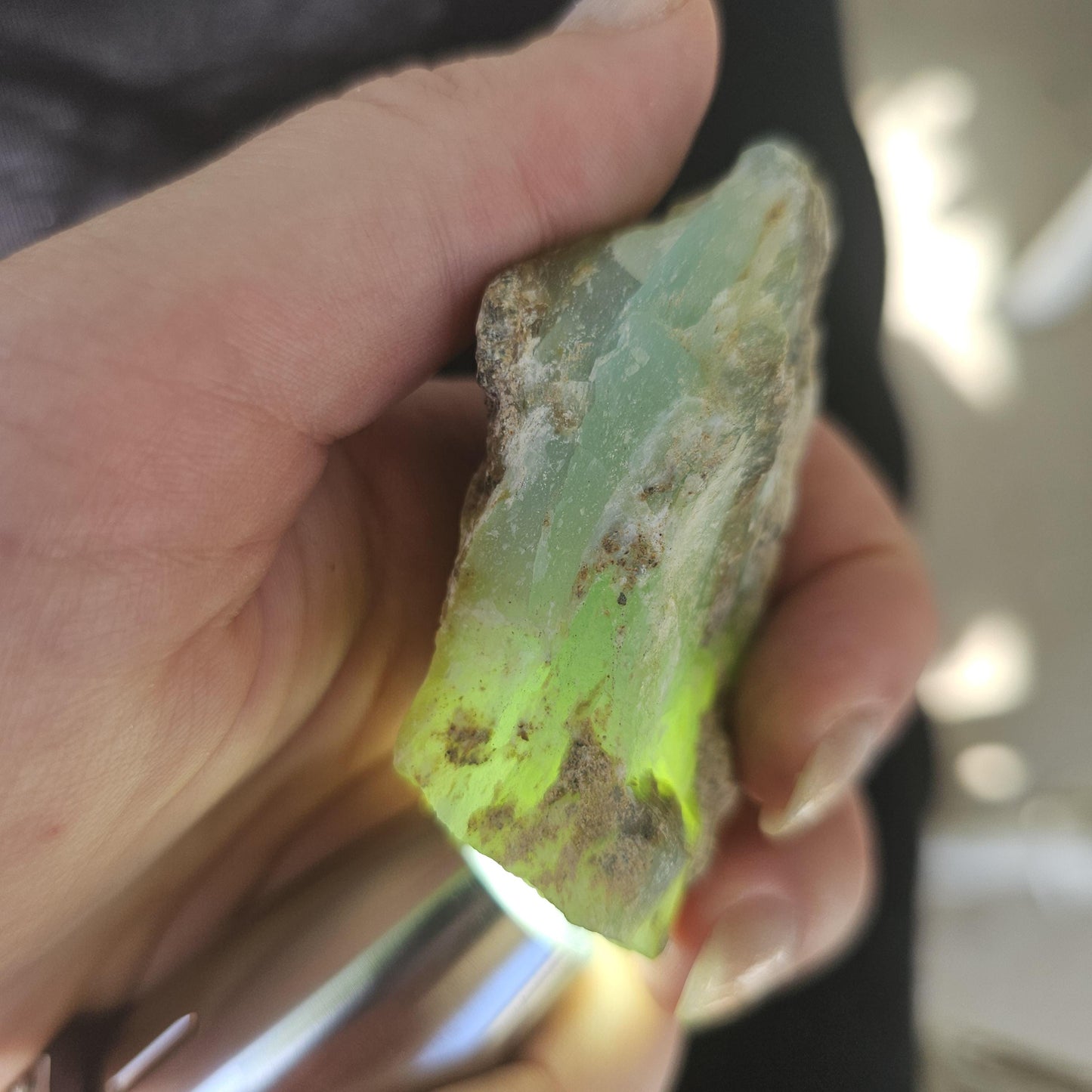 Raw Blue Opal from Peru, Rare Chunk of Translucent High Grade Lapidary Rough <100