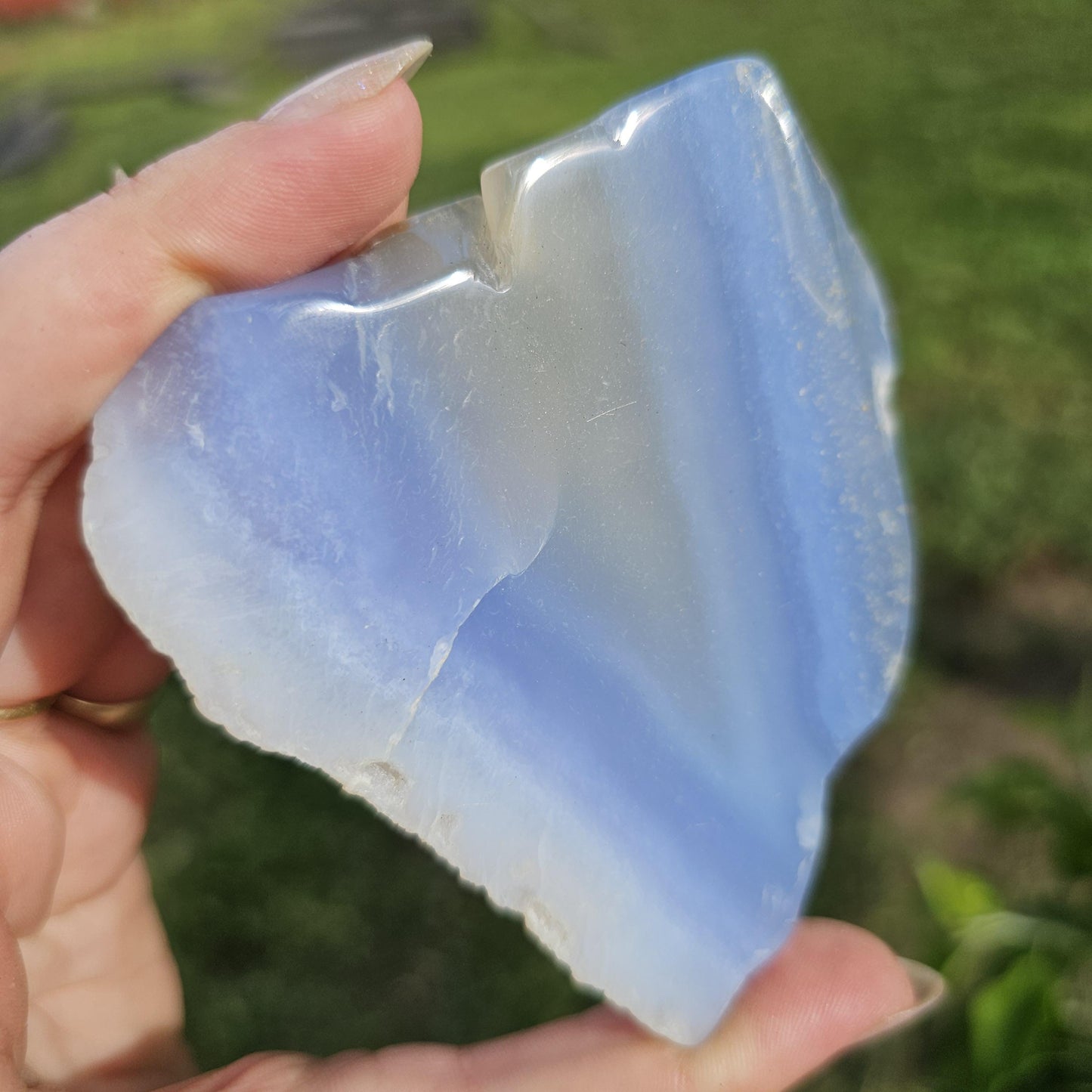New Find Light Blue Chalcedony Agate with White Banding, Stunning Chalcedony like Blue Lace Agate or Ellensberg Blue, from Zimbabwe