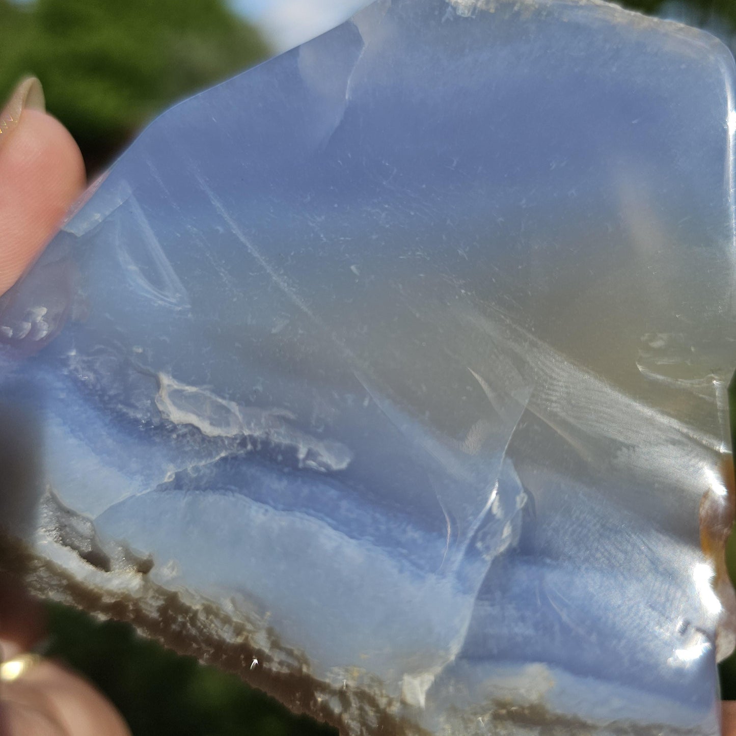 New Find Light Blue Chalcedony Agate with White Banding, Stunning Chalcedony like Blue Lace Agate or Ellensberg Blue, from Zimbabwe