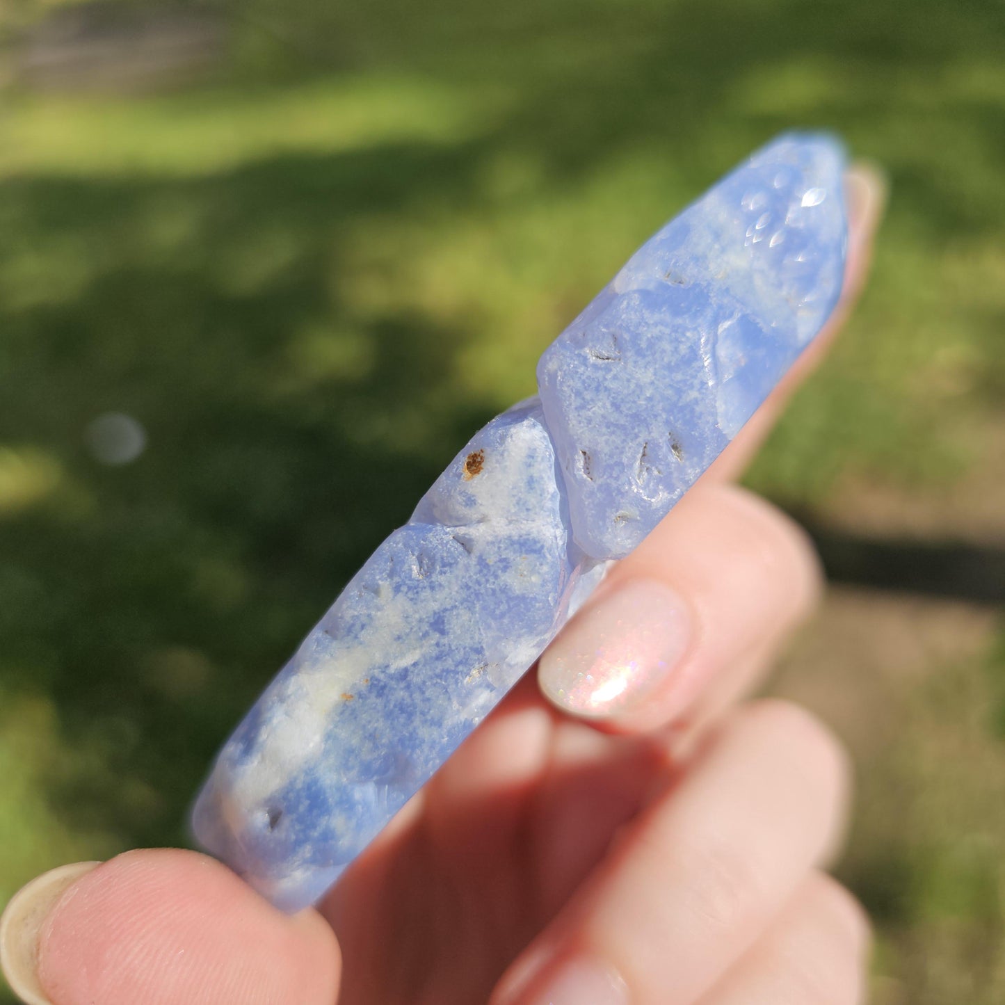 New Find Periwinkle Blue Purple Agate with White Quartz, Stunning Ethiopian Chalcedony like Holly Blue Agate or Ellensberg Blue