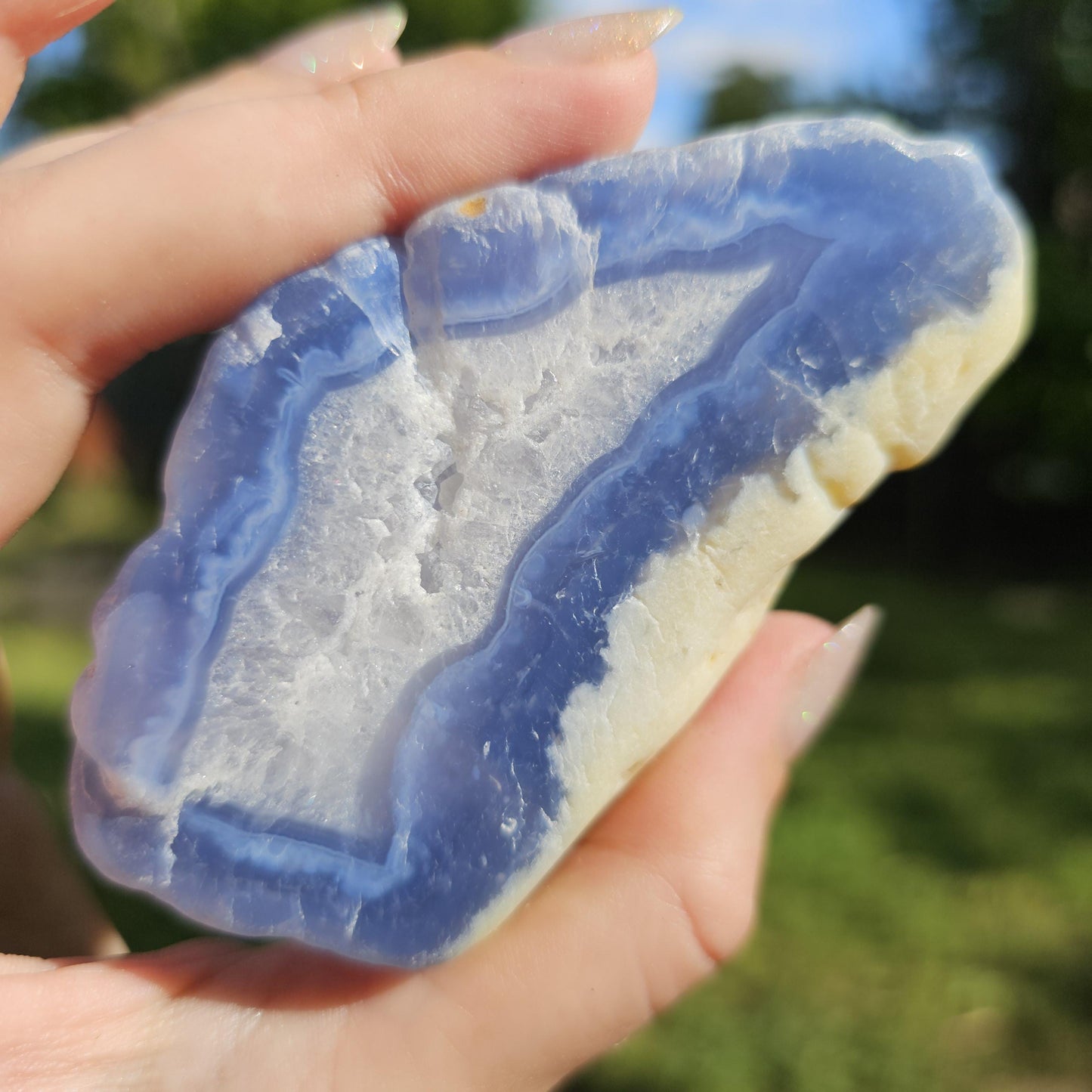 New Find Periwinkle Blue Purple Agate with White Quartz, Stunning Ethiopian Chalcedony like Holly Blue Agate or Ellensberg Blue
