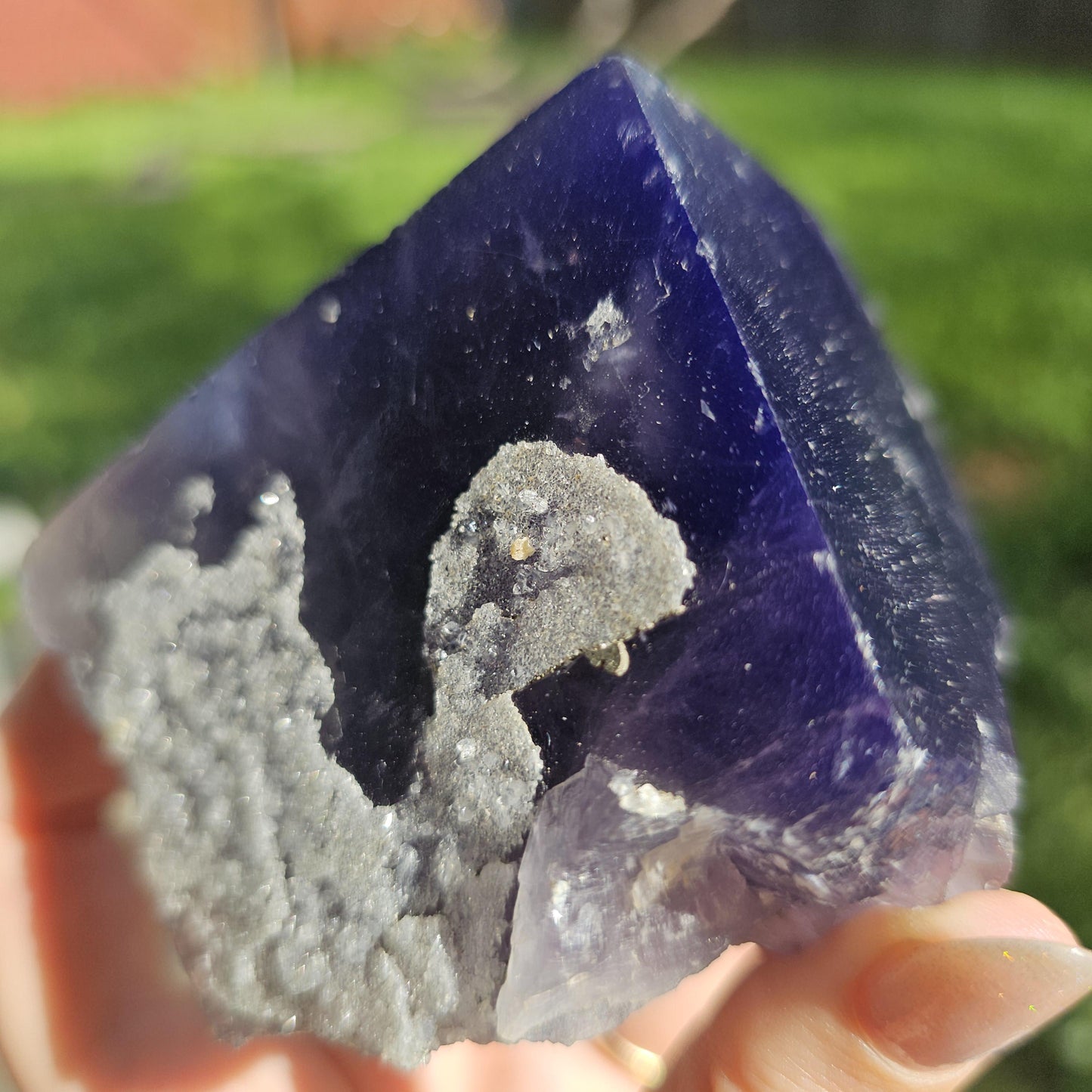 Unique Flourite Crystal w Quartz Druzy, New Find from Akwana Deposit, Nigeria