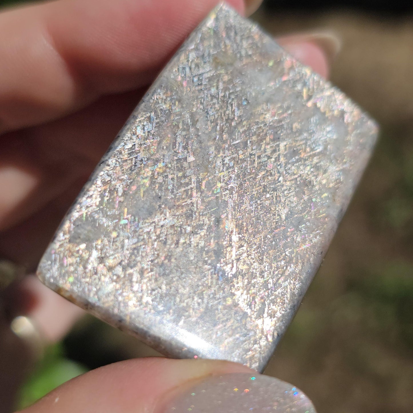 Rainbow Lattice Sunstone Freeform Polished Stone from Tanzania, Feldspar w Moonstone Adularescence and Incredible Natural Inclusions