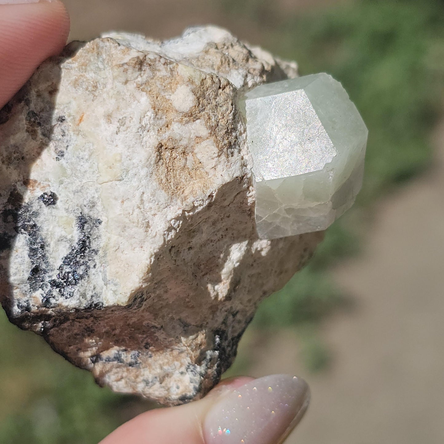 Rare Mint Green Grossular Garnet Crystal on Matrix - Wah Wah Mtns, Utah