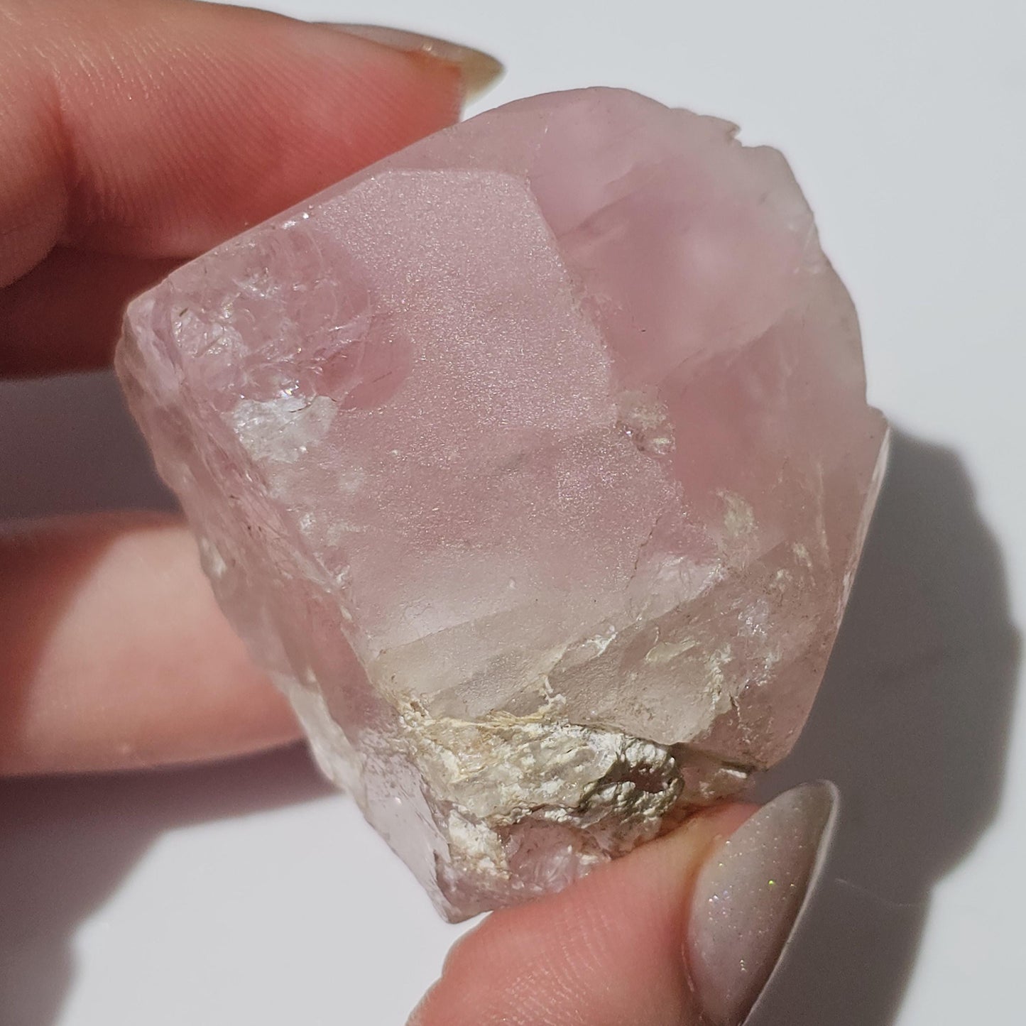 81.5g Raw Morganite Crystal / Terminated Pale Pink Beryl, Rare Rough Morganite Specimen from Skardu Pakistan, Double Terminated w Rainbows