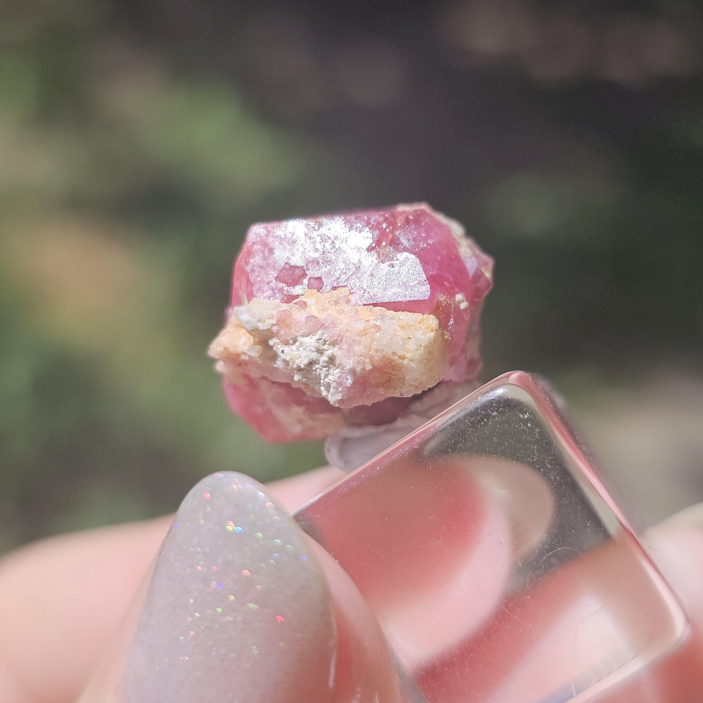 Hot Pink Raspberry Garnet Floater from Sierra de Cruces Mexico <100