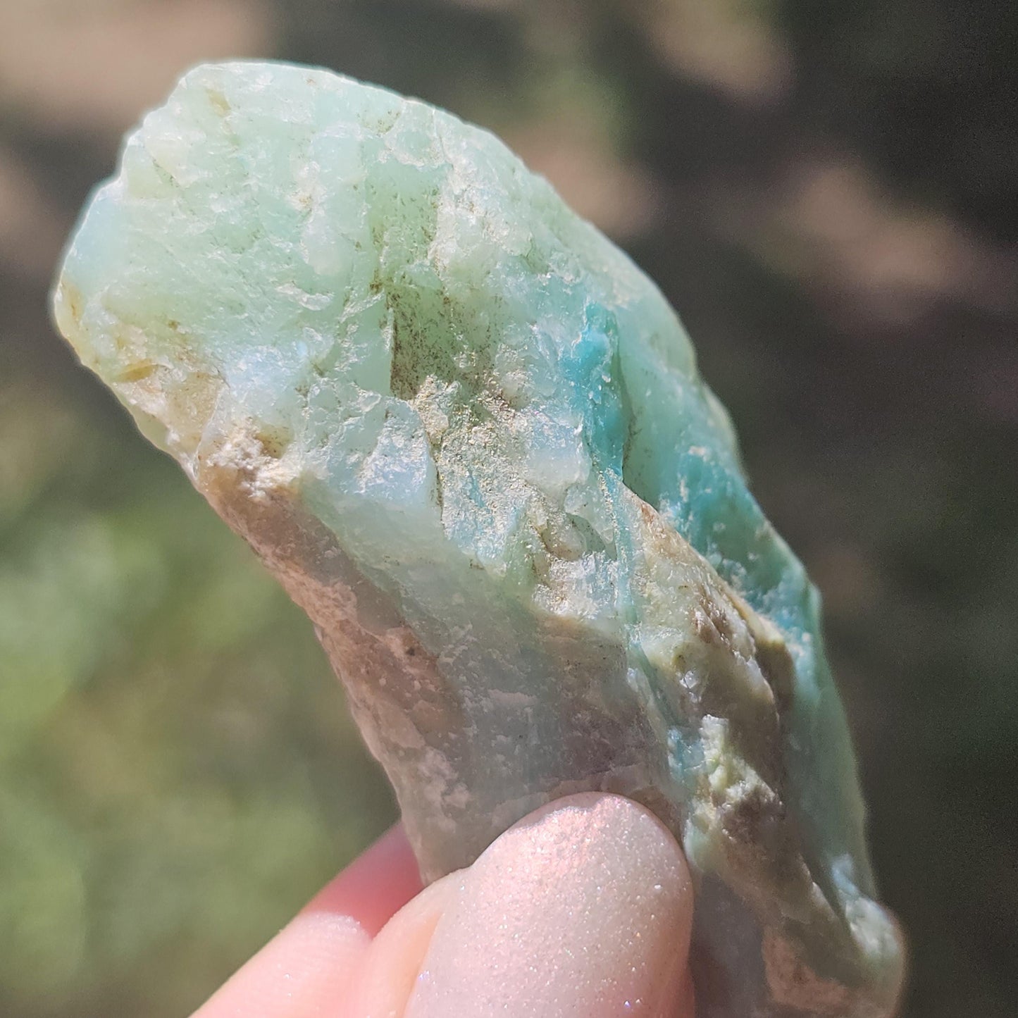 Raw Blue Opal from Peru, Rare Chunk of Translucent High Grade Lapidary Rough for Cutting, Polishing, Collection etc