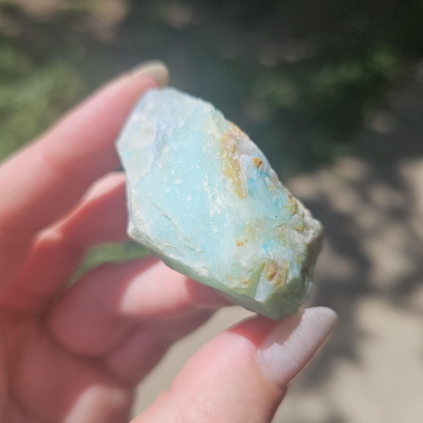 Raw Blue Opal from Peru, Rare Chunk of Translucent High Grade Lapidary Rough <100