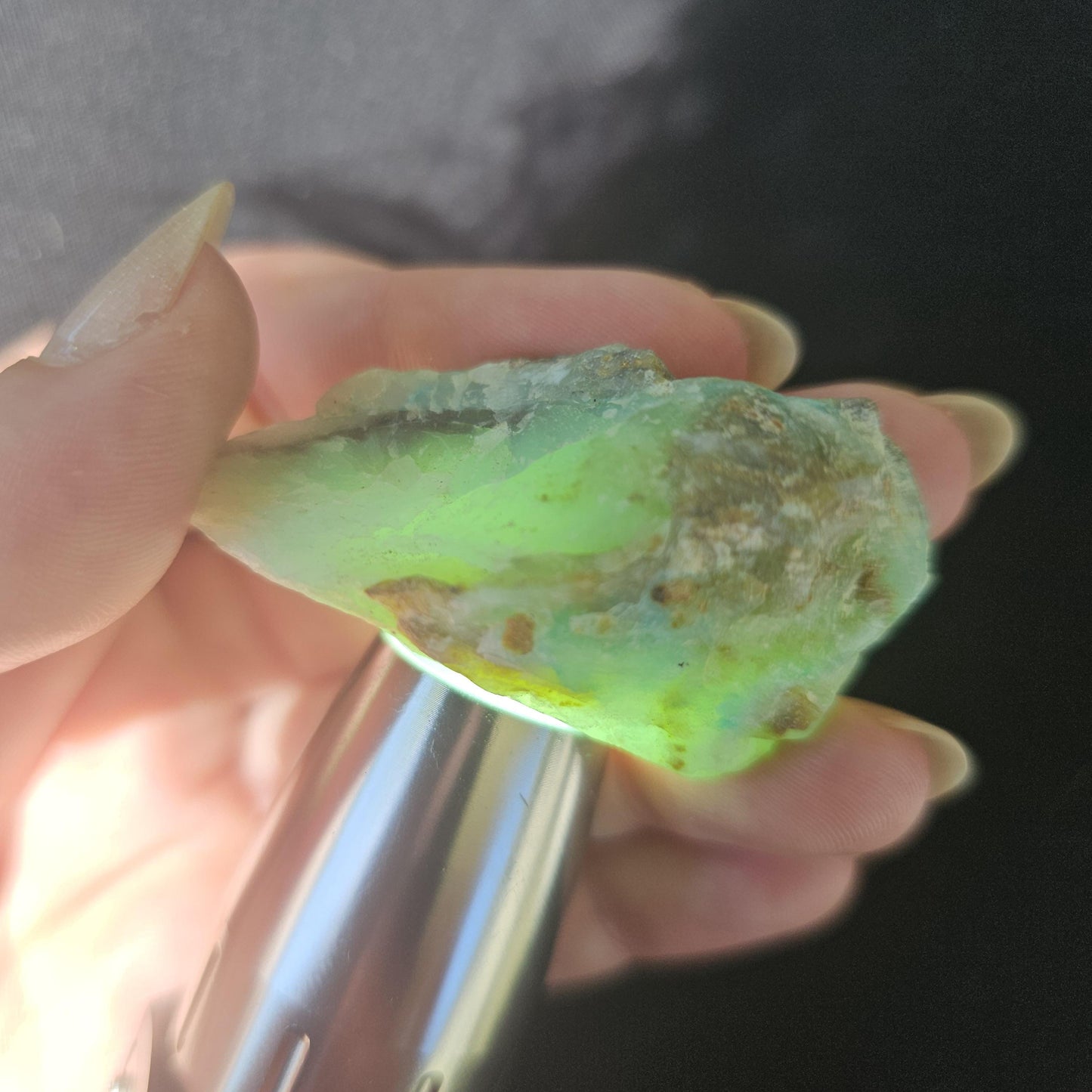 Raw Blue Opal from Peru, Rare Chunk of Translucent High Grade Lapidary Rough <100