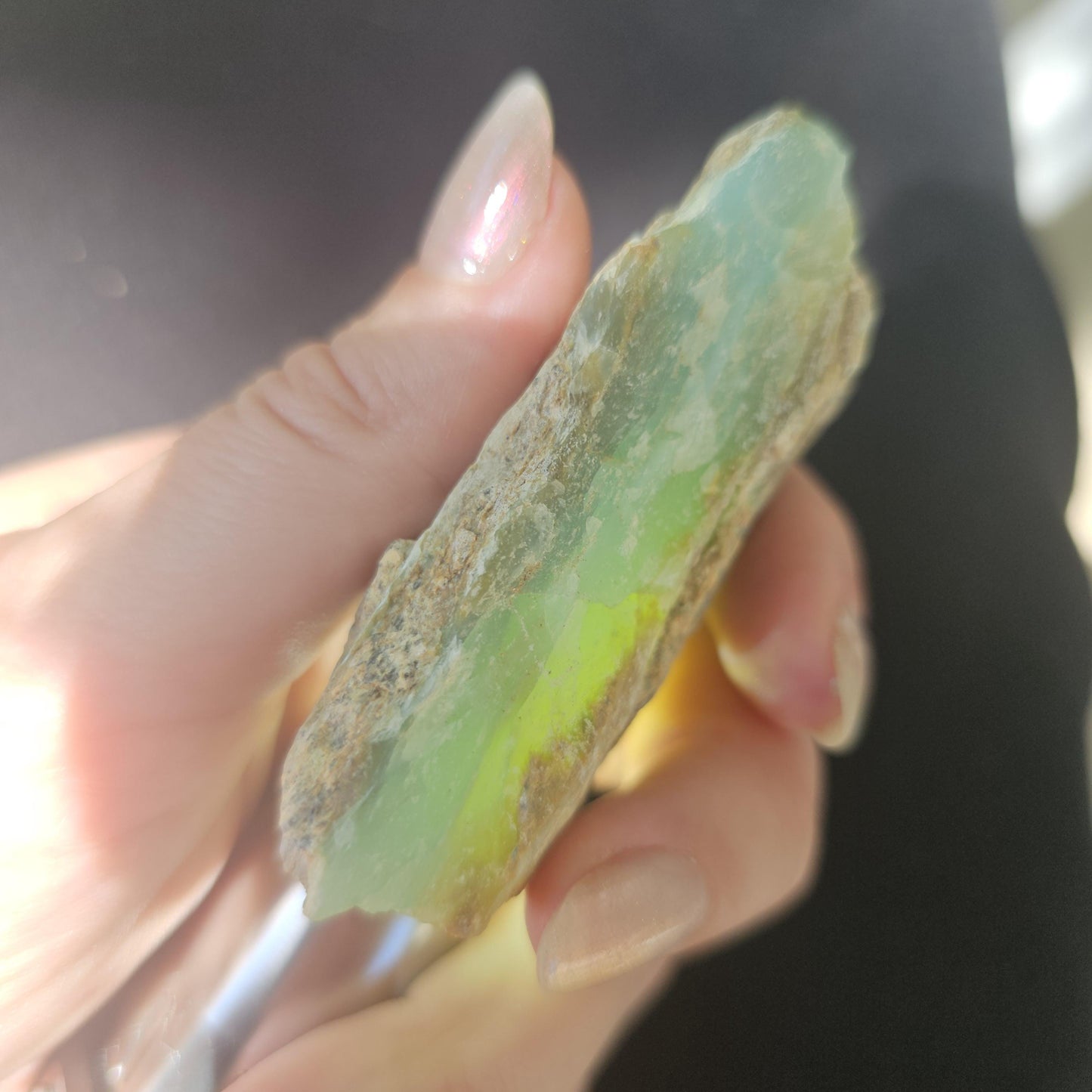 Raw Blue Opal from Peru, Rare Chunk of Translucent High Grade Lapidary Rough <100