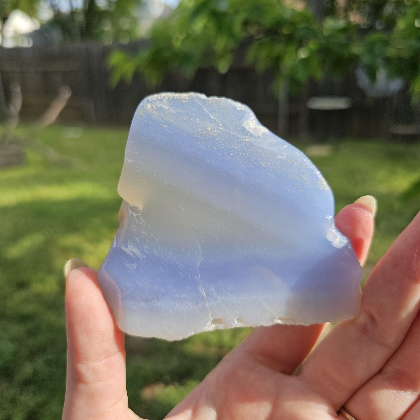 New Find Light Blue Chalcedony Agate with White Banding, Stunning Chalcedony like Blue Lace Agate or Ellensberg Blue, from Zimbabwe