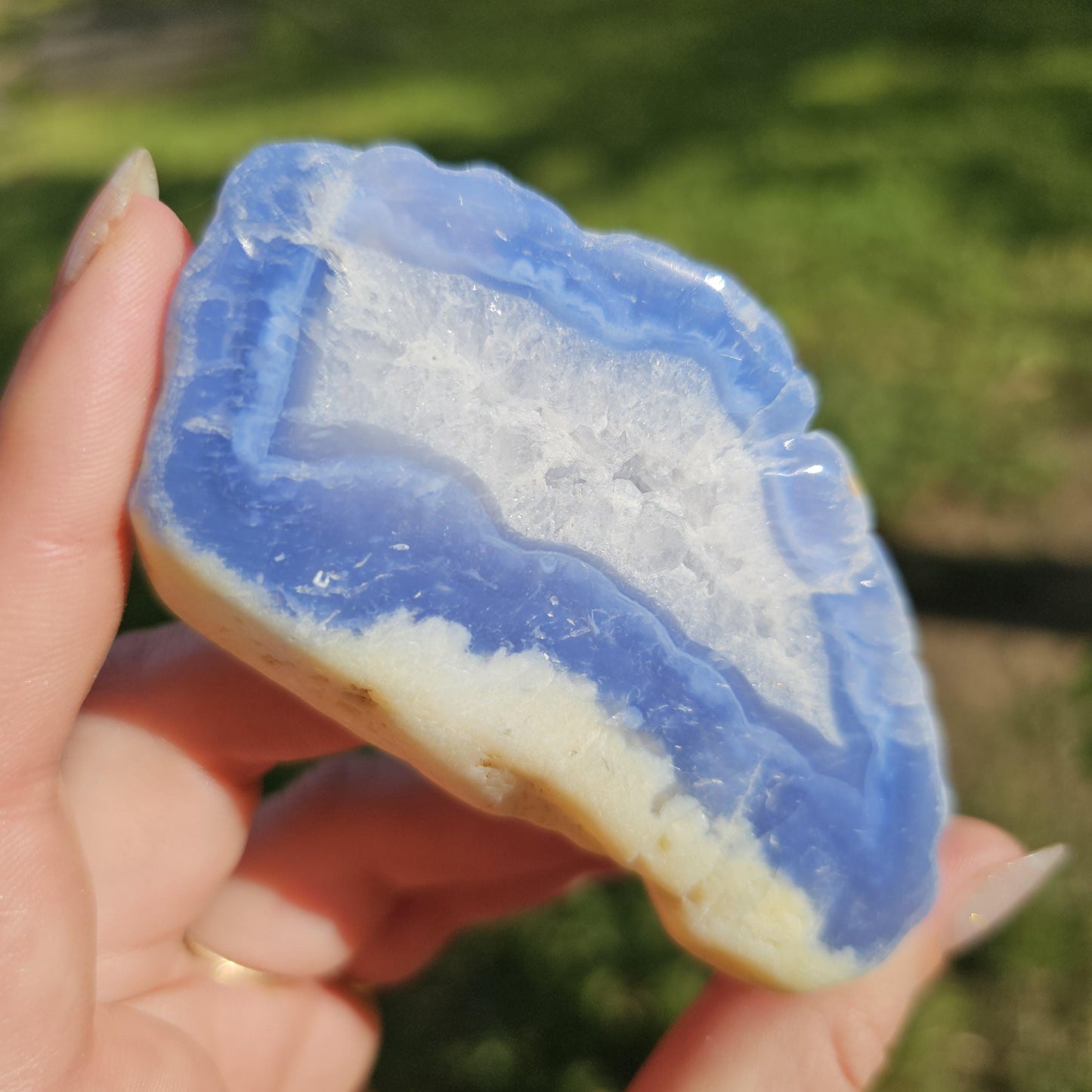 New Find Periwinkle Blue Purple Agate with White Quartz, Stunning Ethiopian Chalcedony like Holly Blue Agate or Ellensberg Blue