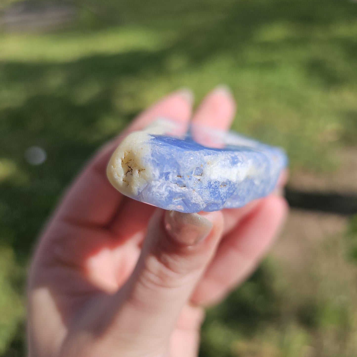 New Find Periwinkle Blue Purple Agate with White Quartz, Stunning Ethiopian Chalcedony like Holly Blue Agate or Ellensberg Blue