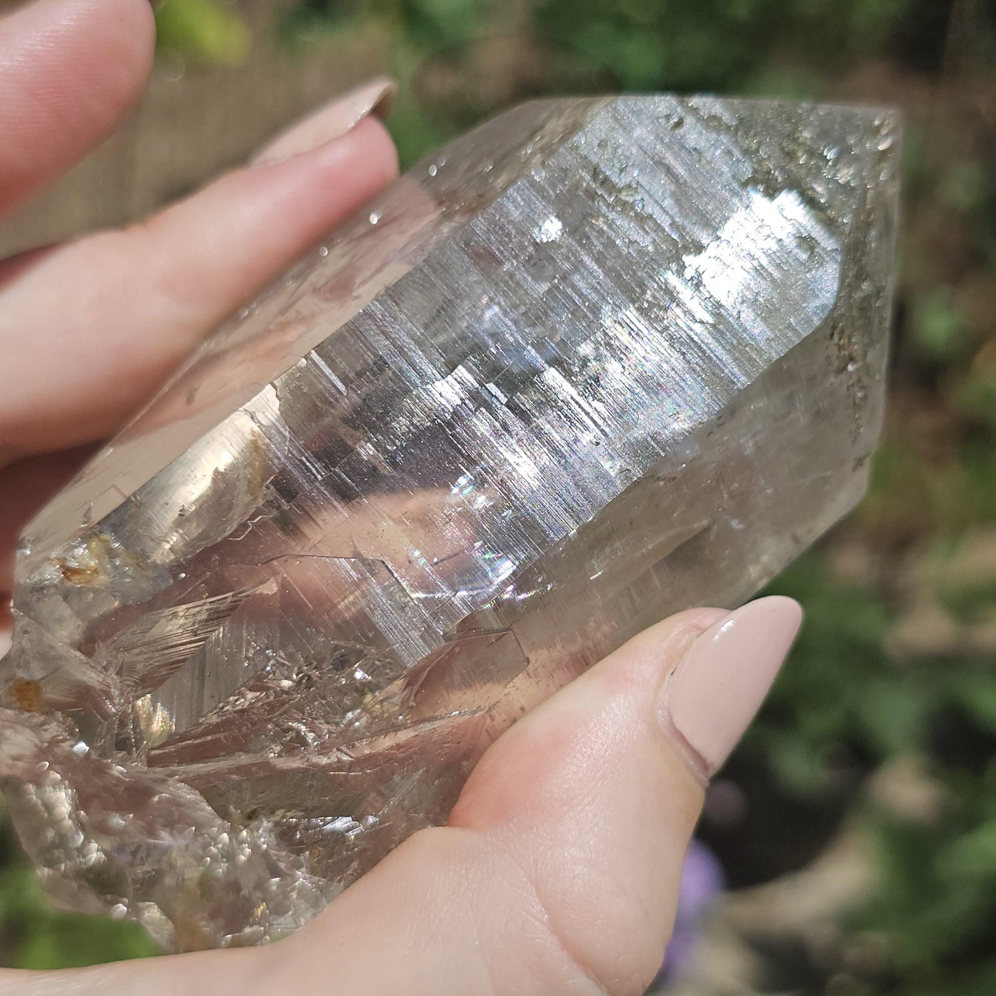 Clear Himalayan Quartz Point with Chlorite ~ New Find High Quality Large Single Point