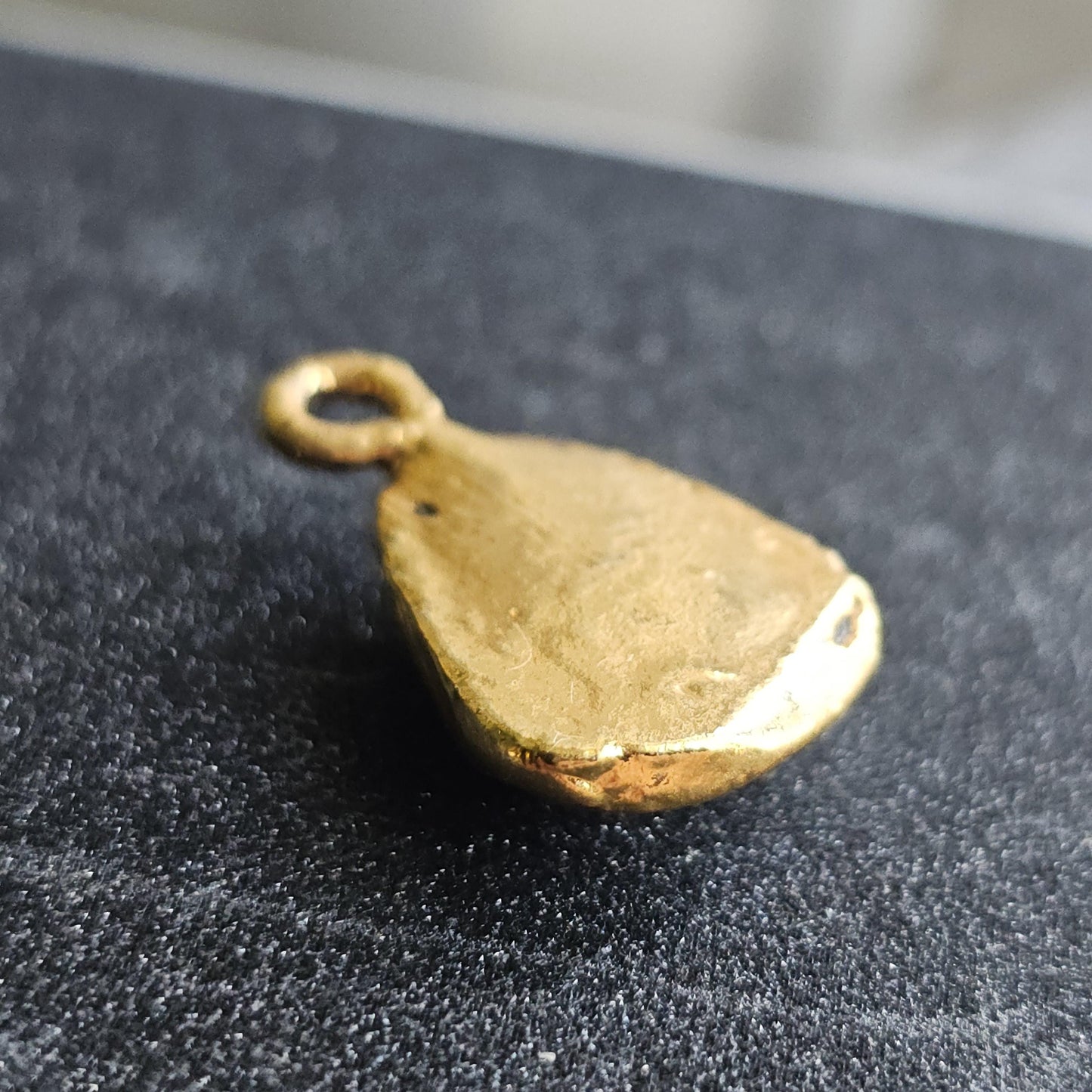 Fire Agate from Mexico in 22kt Electroplated Gold Pendant Charm