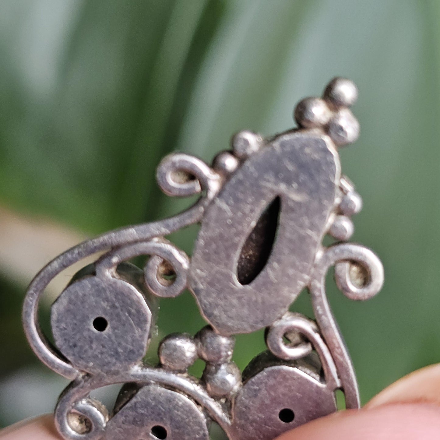 Vintage Sterling Silver and Natural Opal Pendant