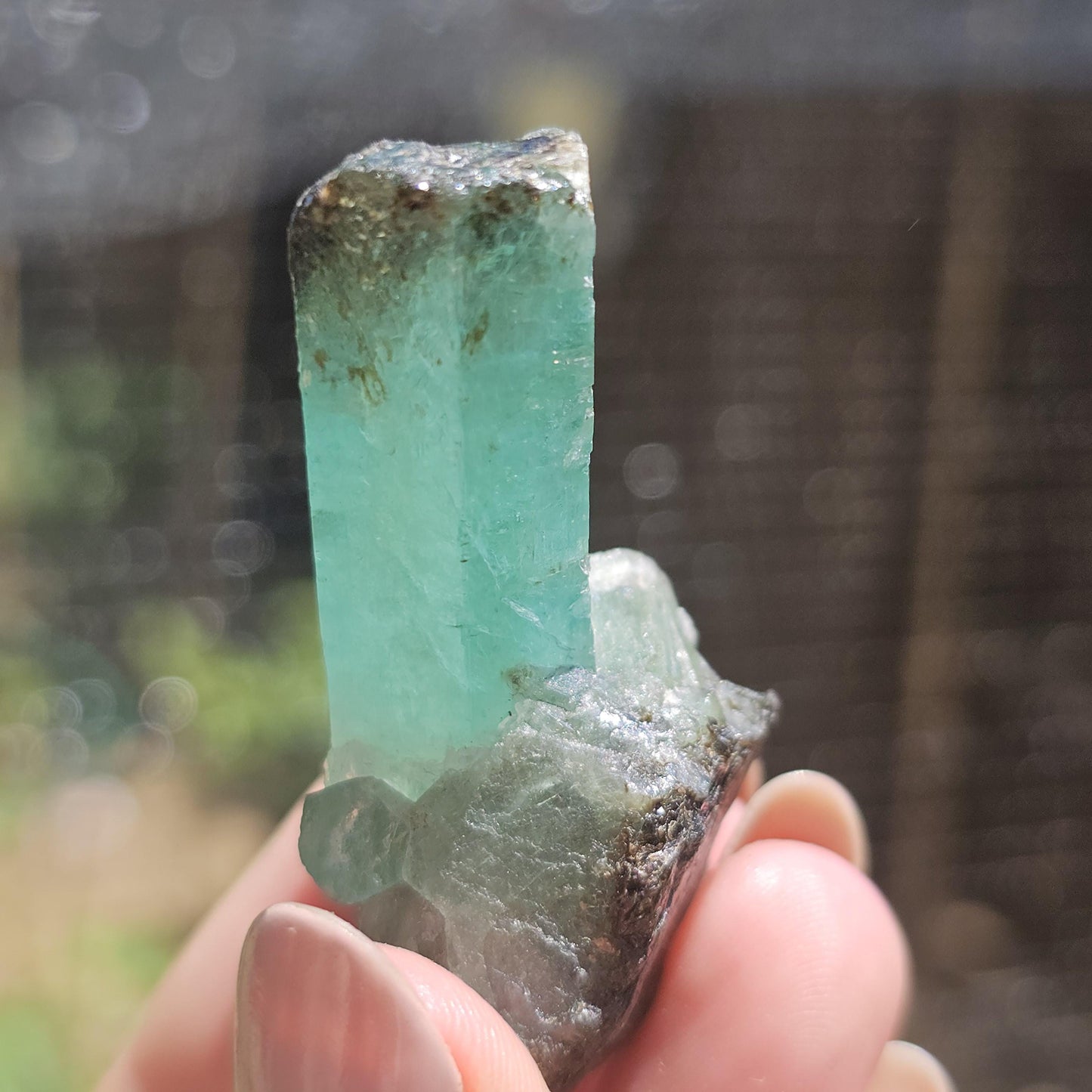 Large Raw Emerald Crystal w Biotite, Over 125cts!