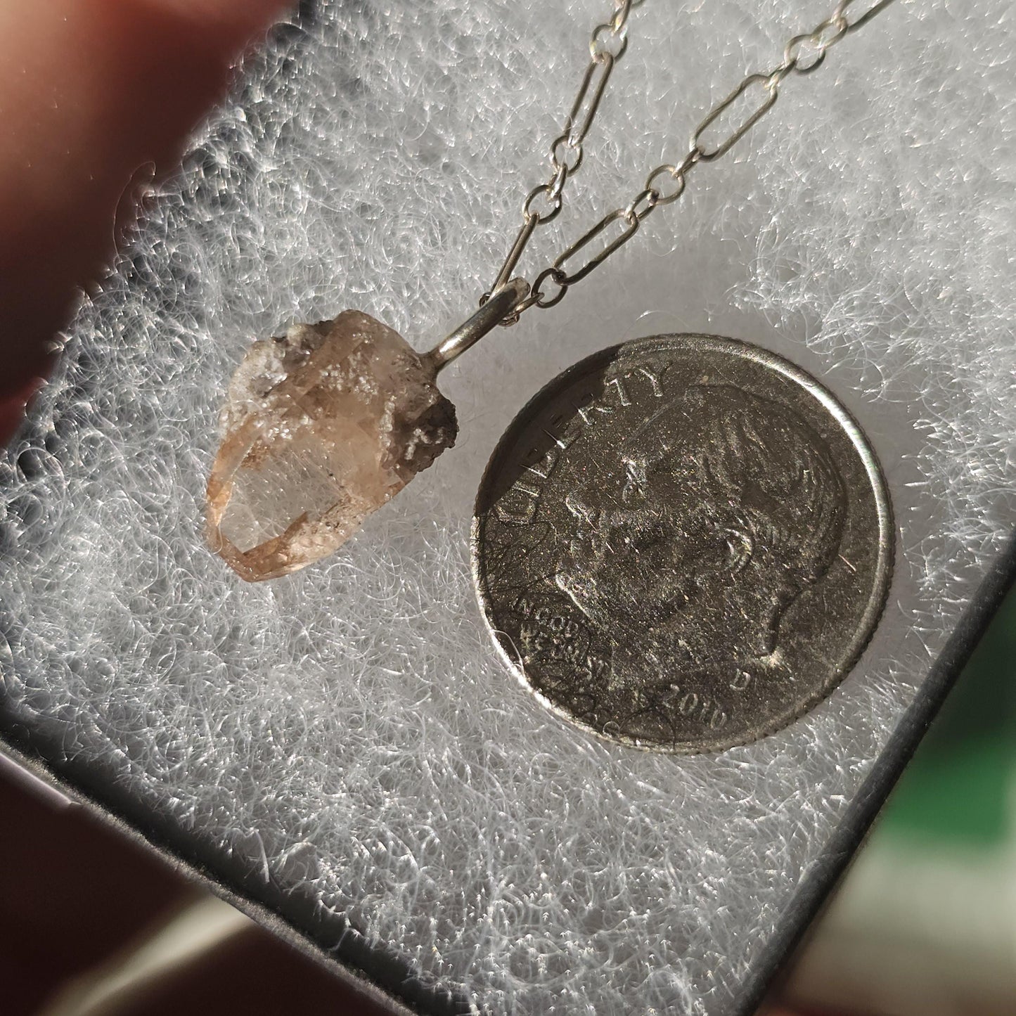Raw Utah Champagne Topaz Necklace: Sterling Silver Chain, November Birthstone