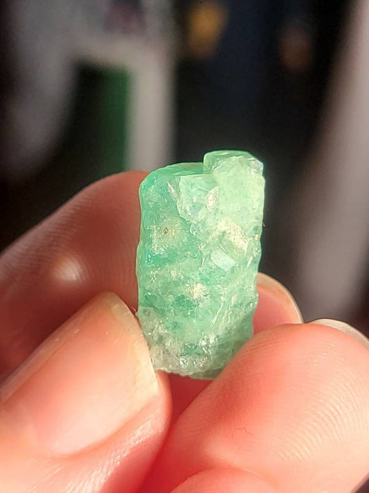 11.5ct Etched Columbian Emerald Crystal, 2.3g Gemstone | Double Terminated, Rare Raw Collector Gem, Columbia | May Birthstone Jewelry Gem