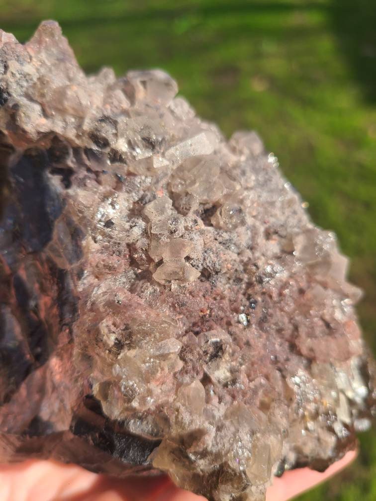 Golden Rutile Quartz | Rare Raw XL AAA Rutilated Smoky Quartz w Pink Lithium, Double Terminated, High Clarity Etched Elestial from Brazil