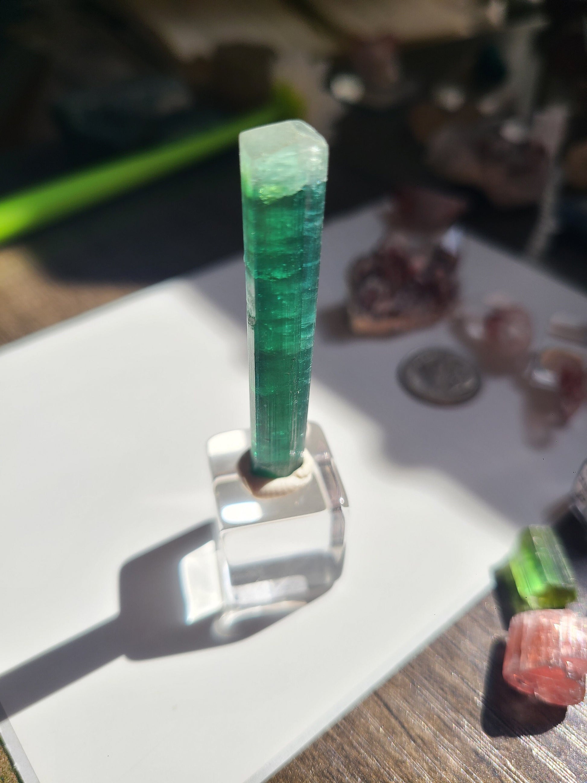 27ct Indicolite, Blue Tourmaline Crystal | Rare, Raw, High End Gemstone | Jewelry Making, Crystal Collection, Double Terminated Gem
